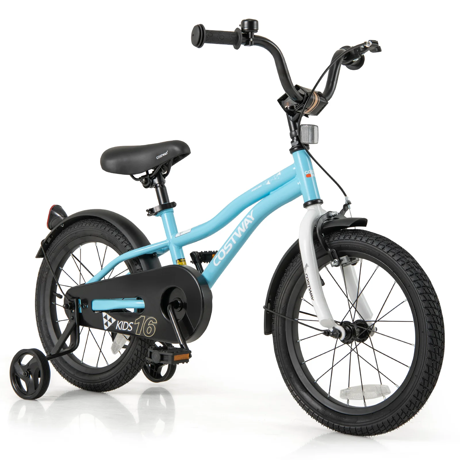 16-Inch Kids Bike, Training Wheels, For 4-7 Years Old, Blue - Image 4