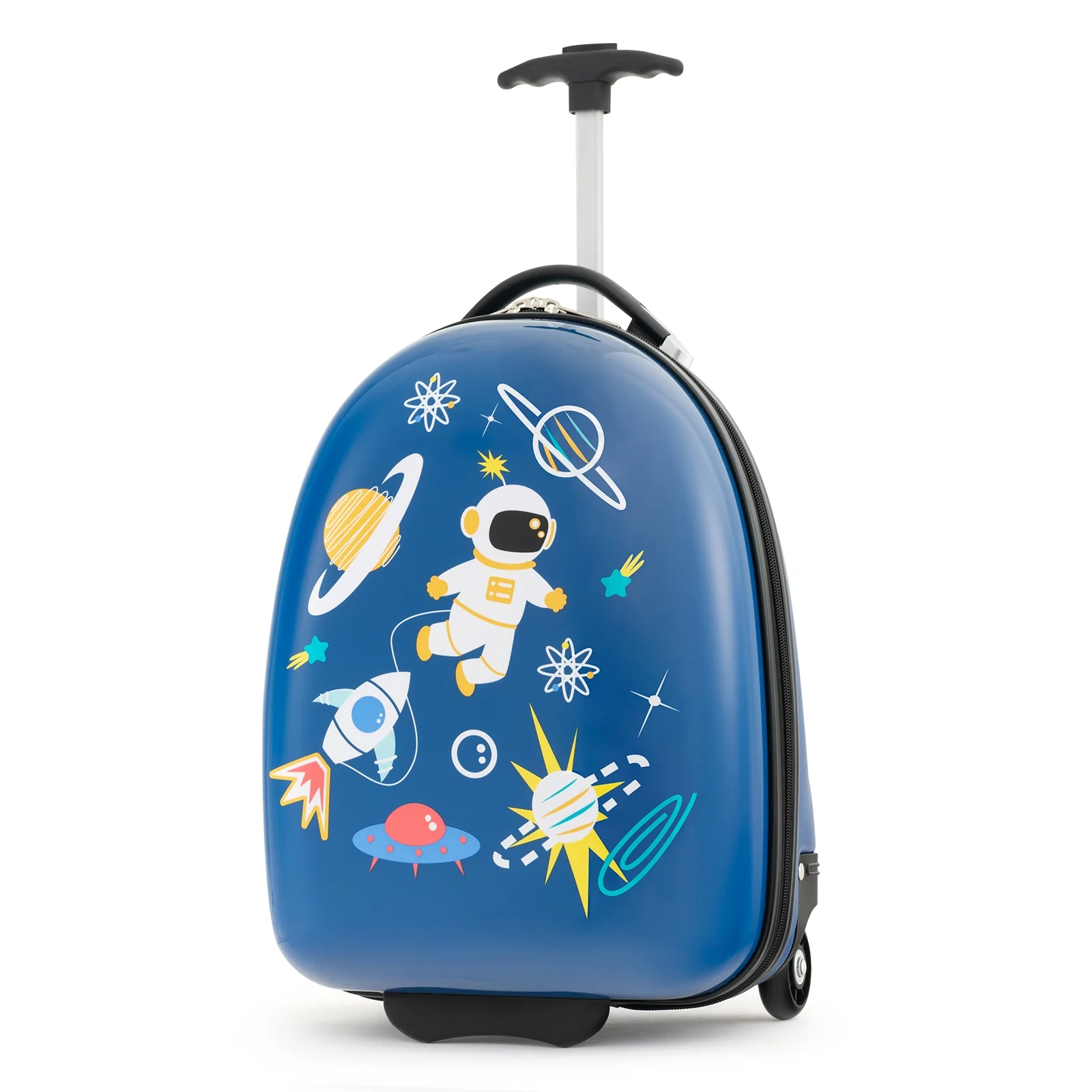 16 Inch Kids Hard Shell Suitcase With Wheels, Blue