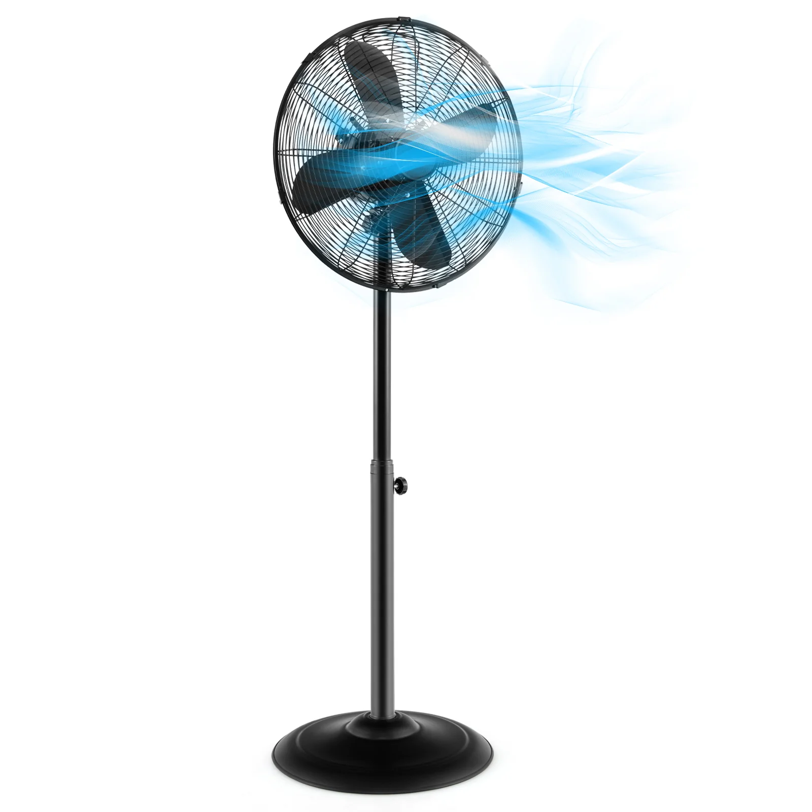 16 Inch Pedestal Standing Fan, 3 Speeds, Adjustable Height, Black - Image 4
