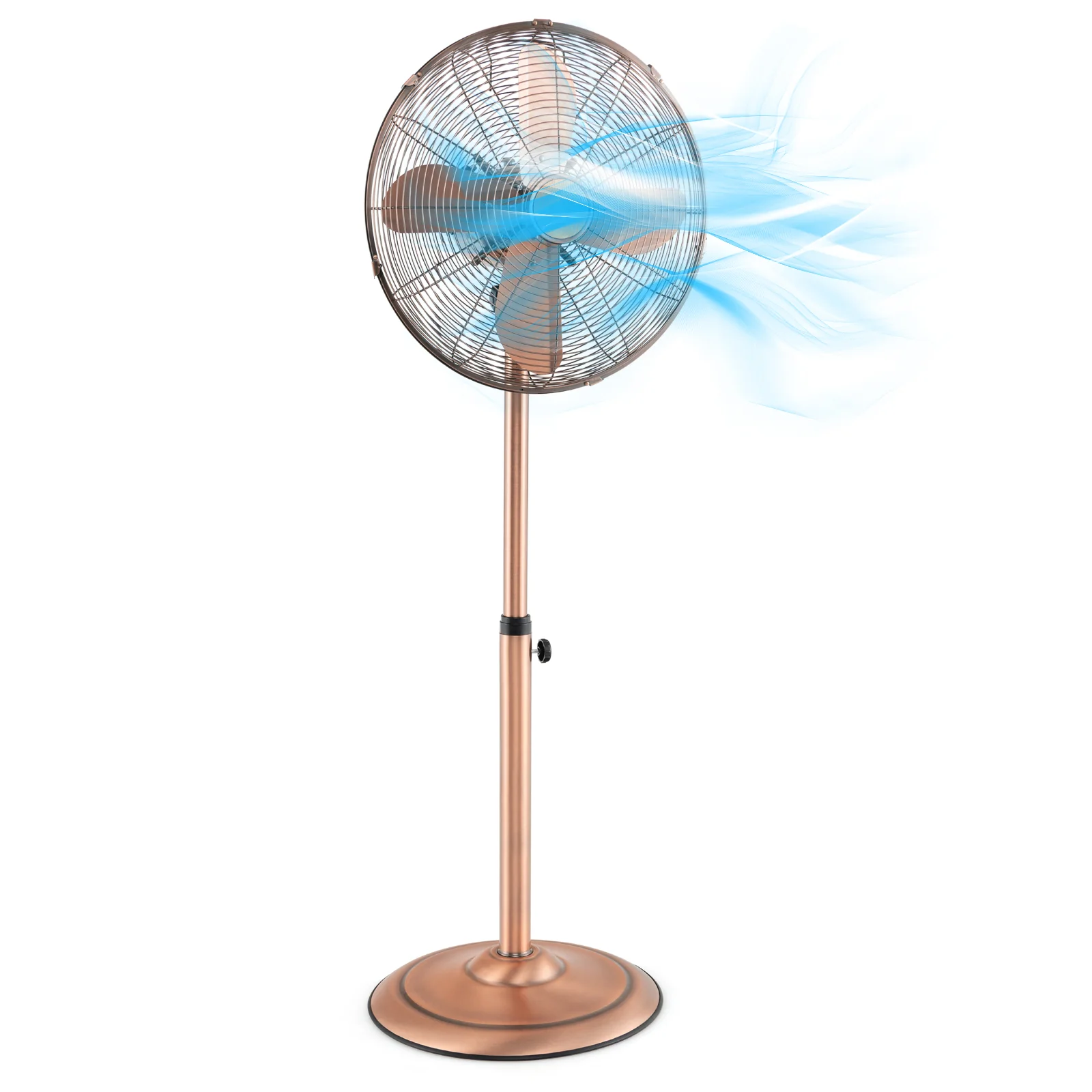 16 Inch Pedestal Standing Fan, 3 Speeds, Adjustable Height, Copper - Image 4