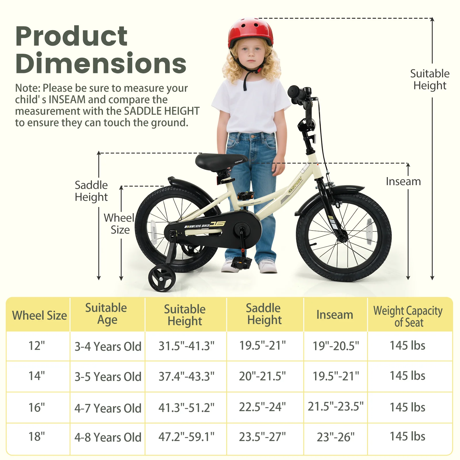 16 Inches Kids Bike With Removable Training Wheels - Image 5