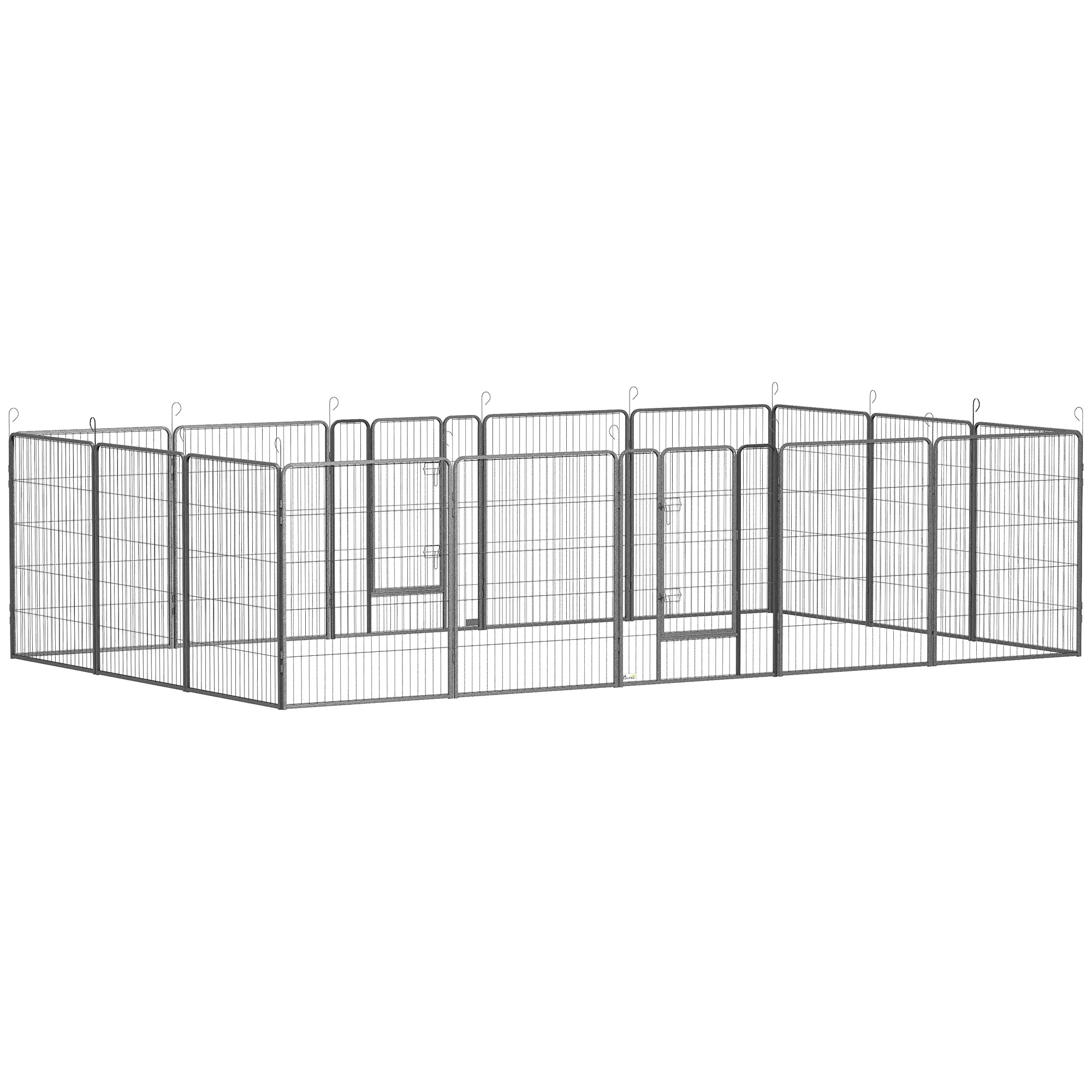16 Panel 39" Heavy Duty Dog Playpen, Small Medium Large Dogs, Grey - Image 11