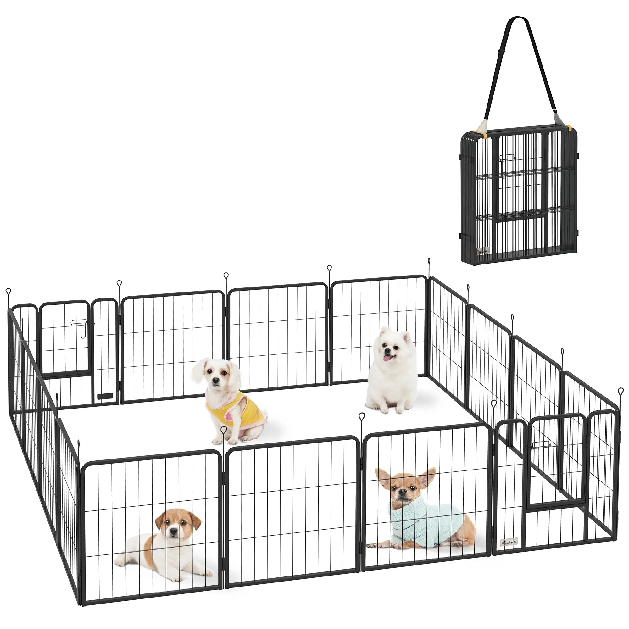 16 Panel Dog Playpen, Portable DIY, 24" Height, For Small Dogs - Image 11