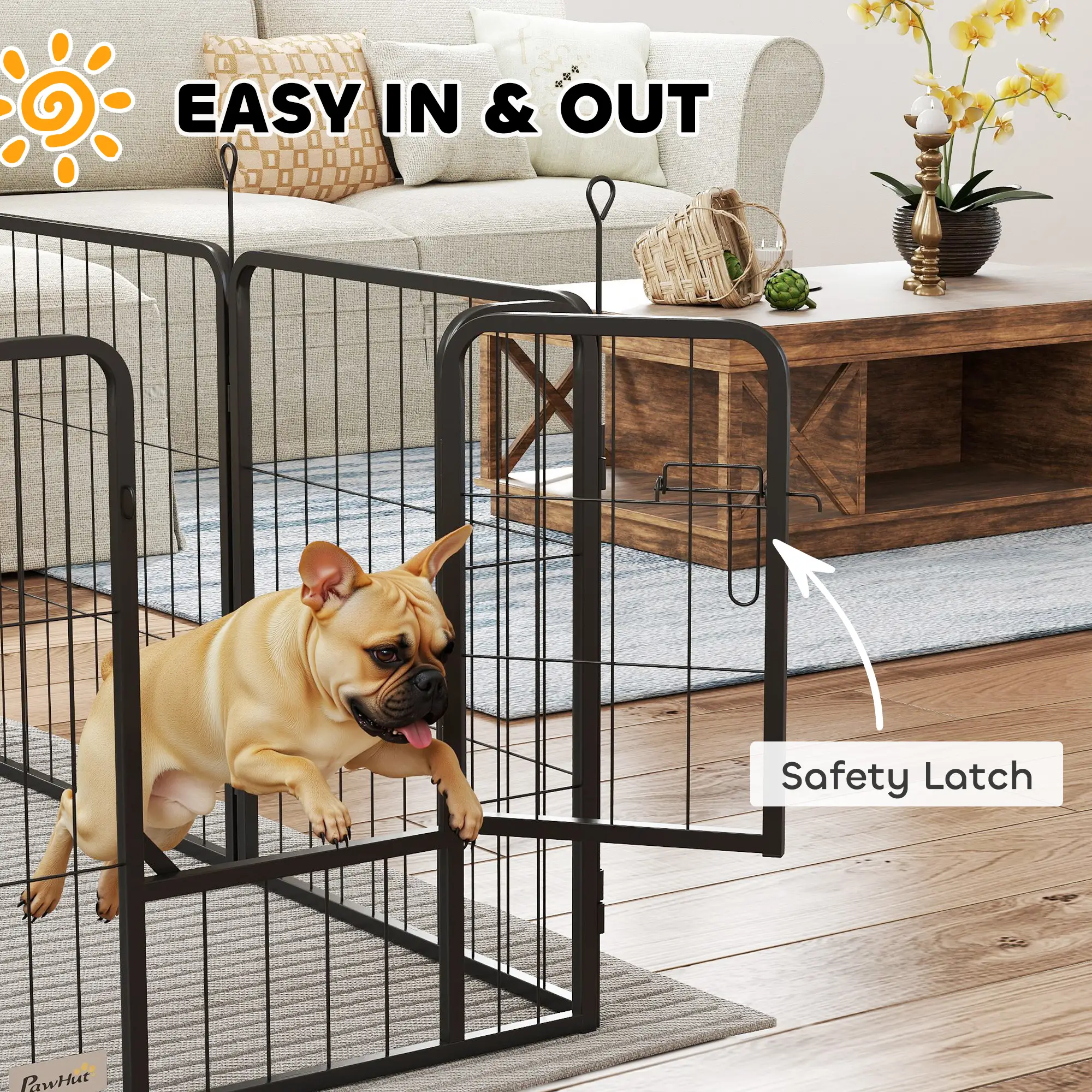 16 Panel Dog Playpen, Portable DIY, 24" Height, For Small Dogs - Image 7