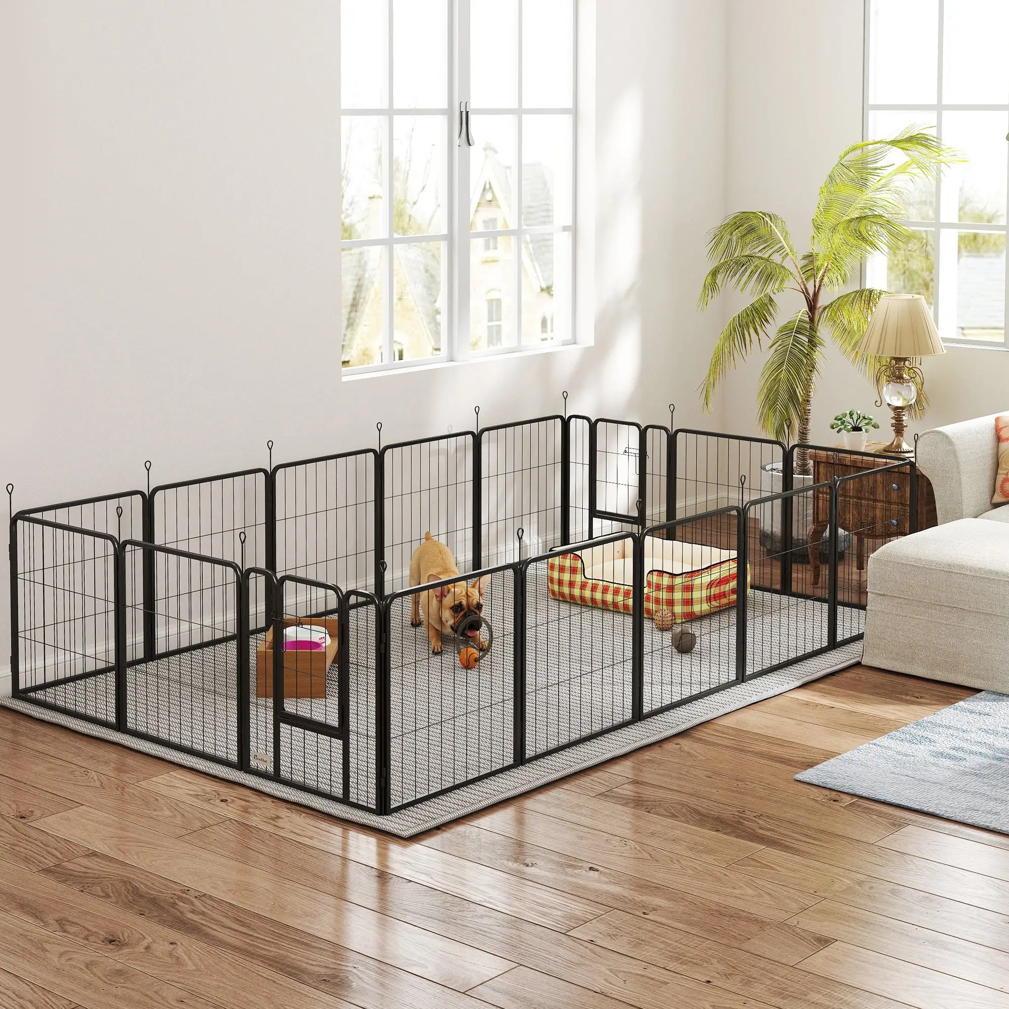 16 Panel Dog Playpen, Portable DIY, 24" Height, For Small Dogs - Image 8