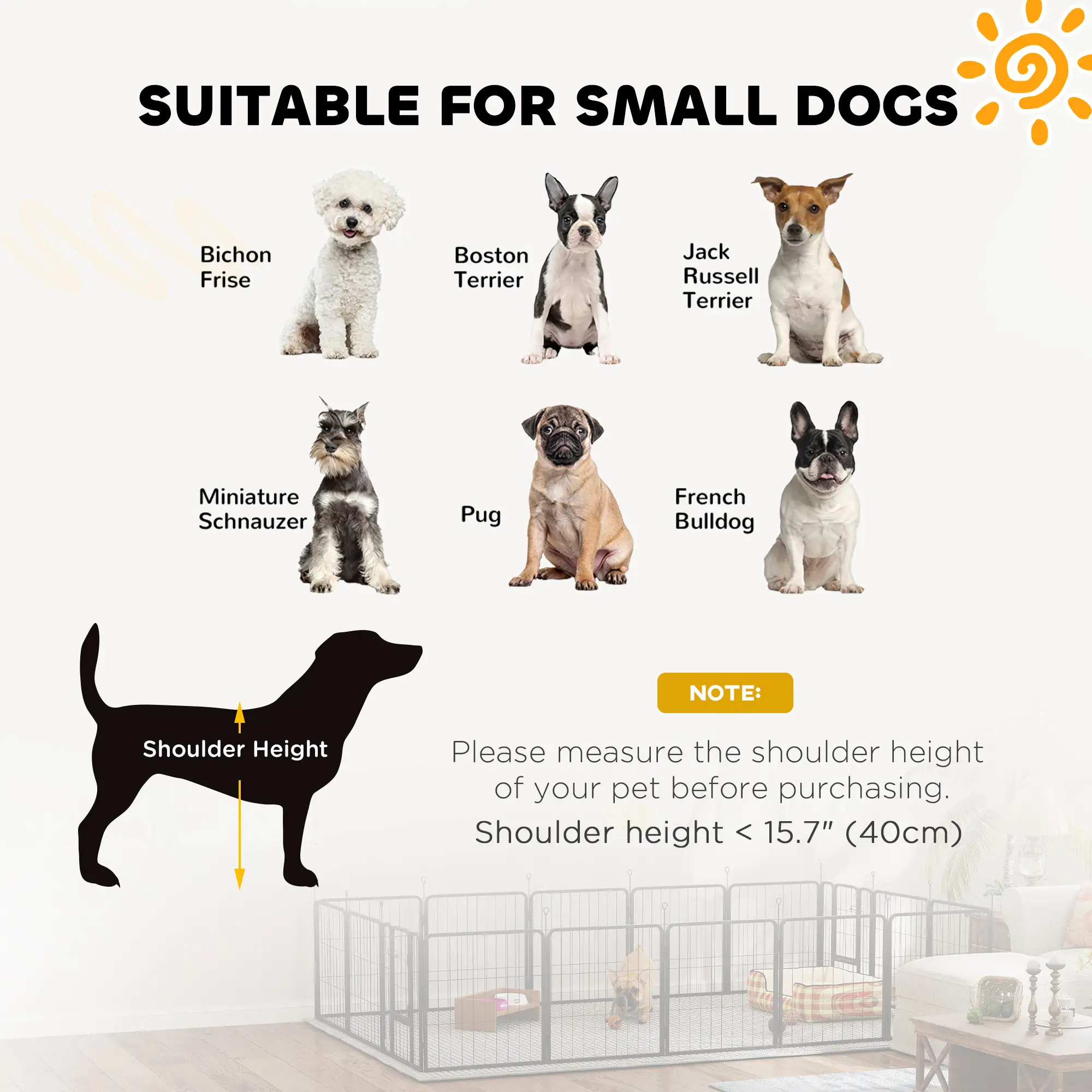 16 Panel Dog Playpen, Portable DIY, 24" Height, For Small Dogs - Image 9