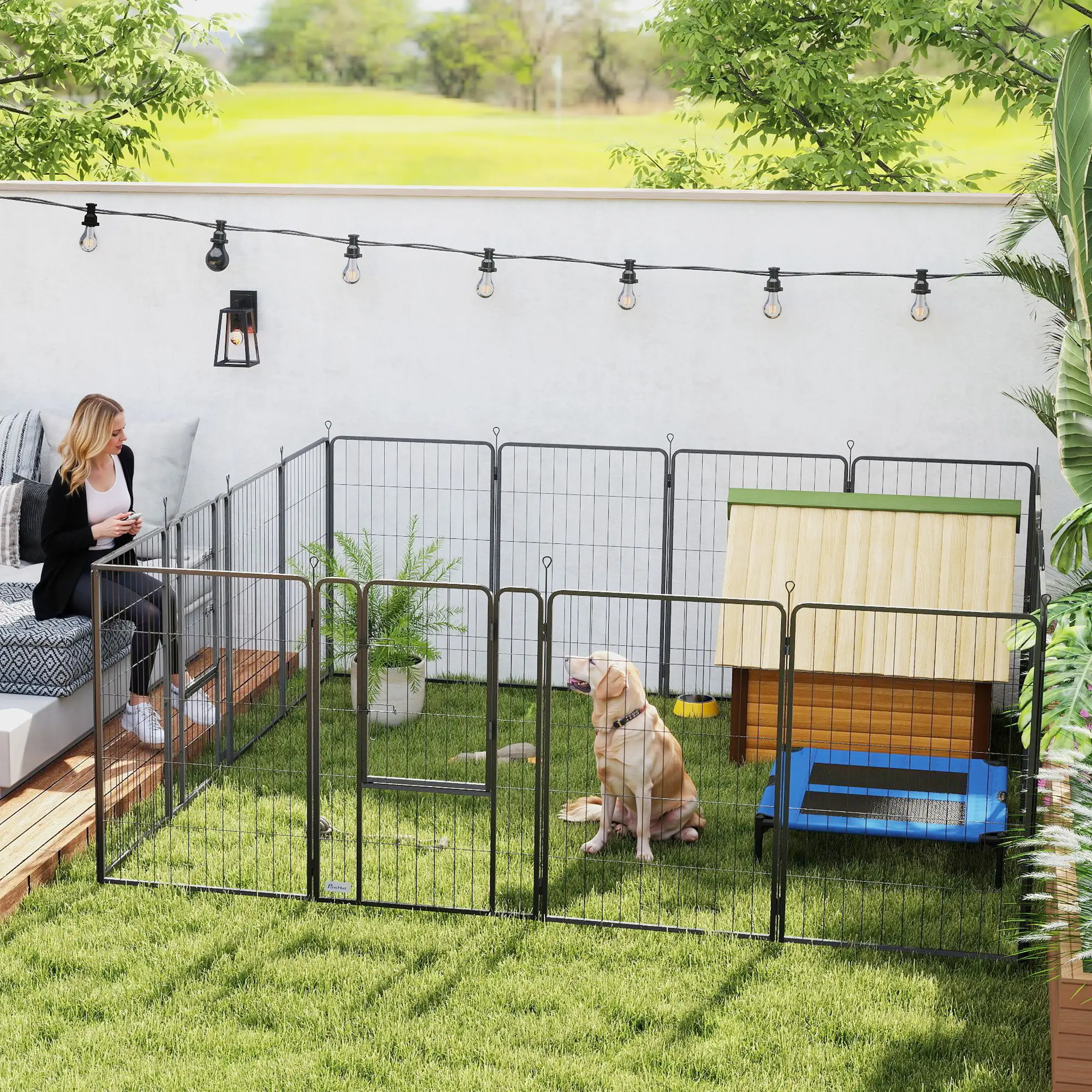 16 Panels Dog Playpen, 39" Height, Portable DIY, For Large Dogs - Image 2