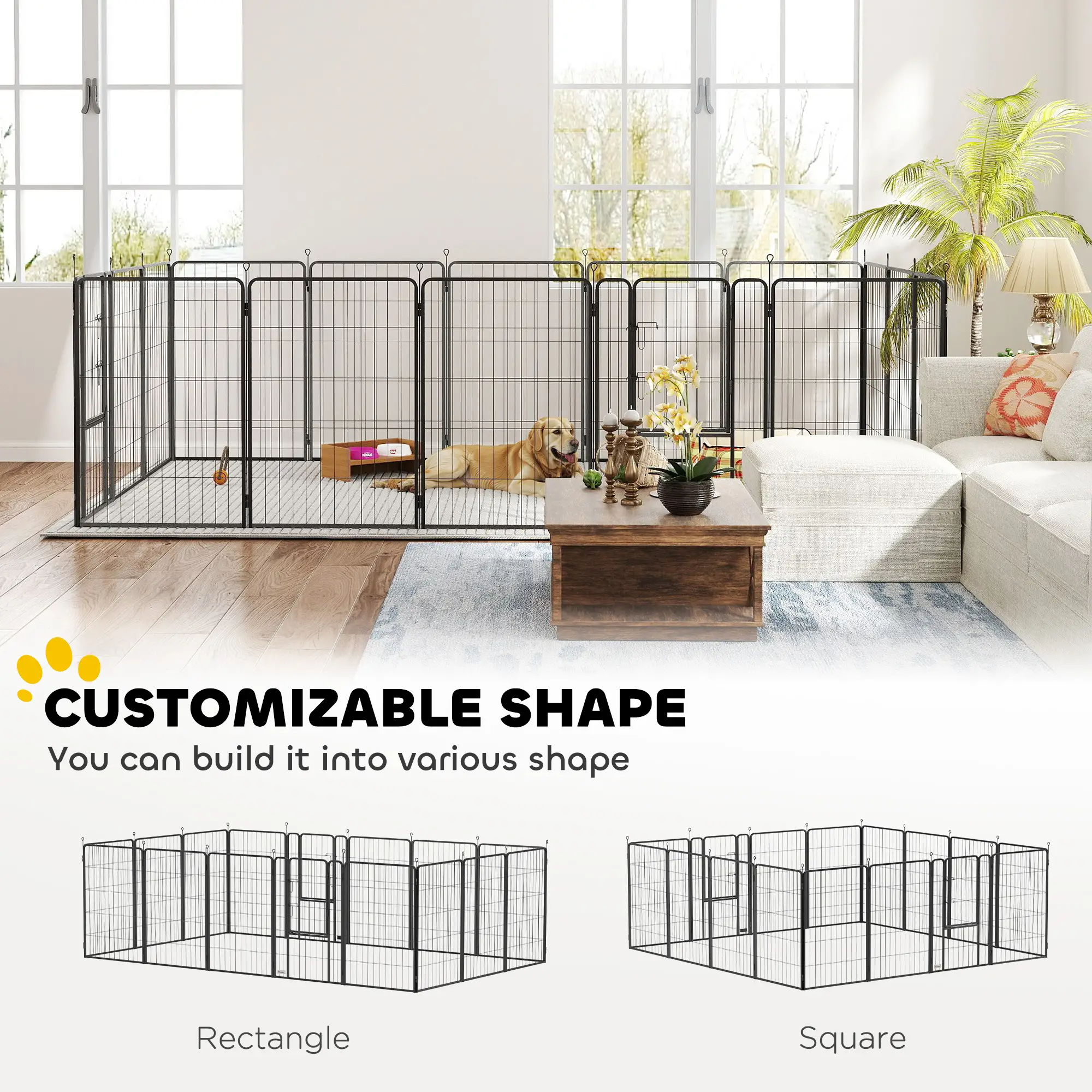 16 Panels Dog Playpen, 39" Height, Portable DIY, For Large Dogs - Image 5