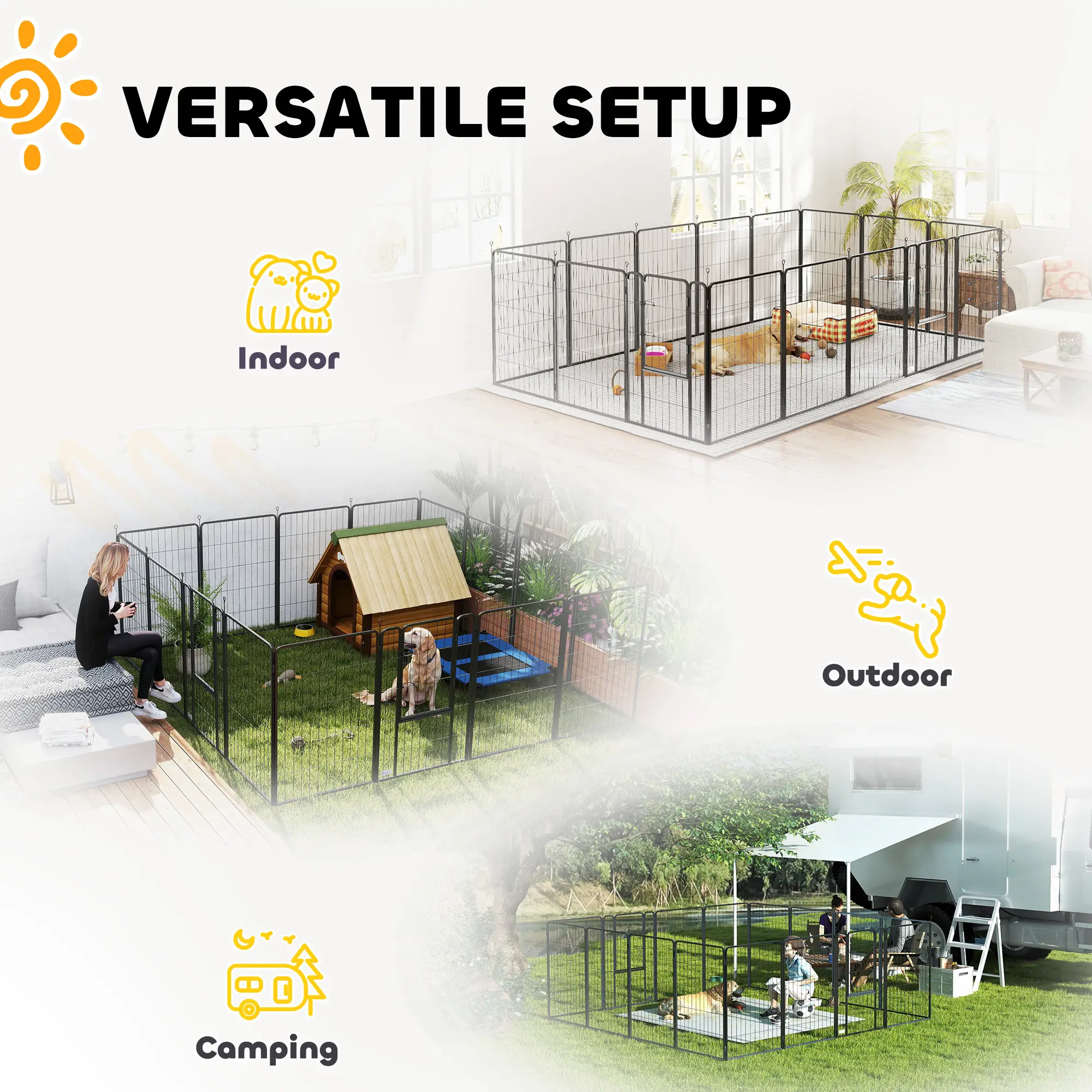 16 Panels Dog Playpen, 39" Height, Portable DIY, For Large Dogs - Image 6