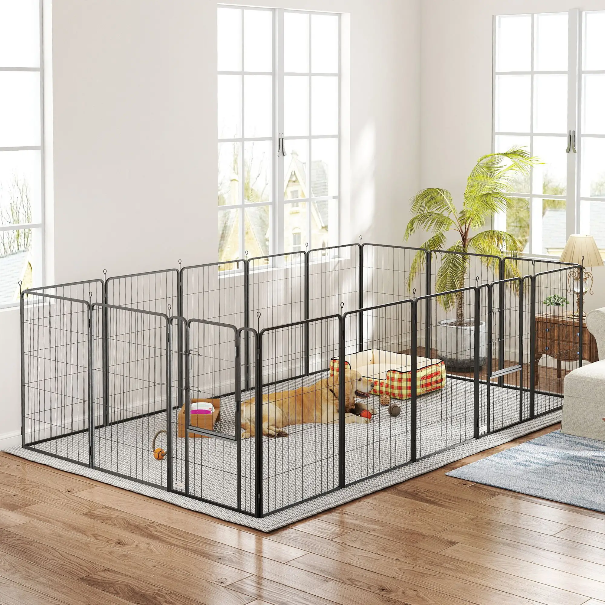 16 Panels Dog Playpen, 39" Height, Portable DIY, For Large Dogs - Image 8