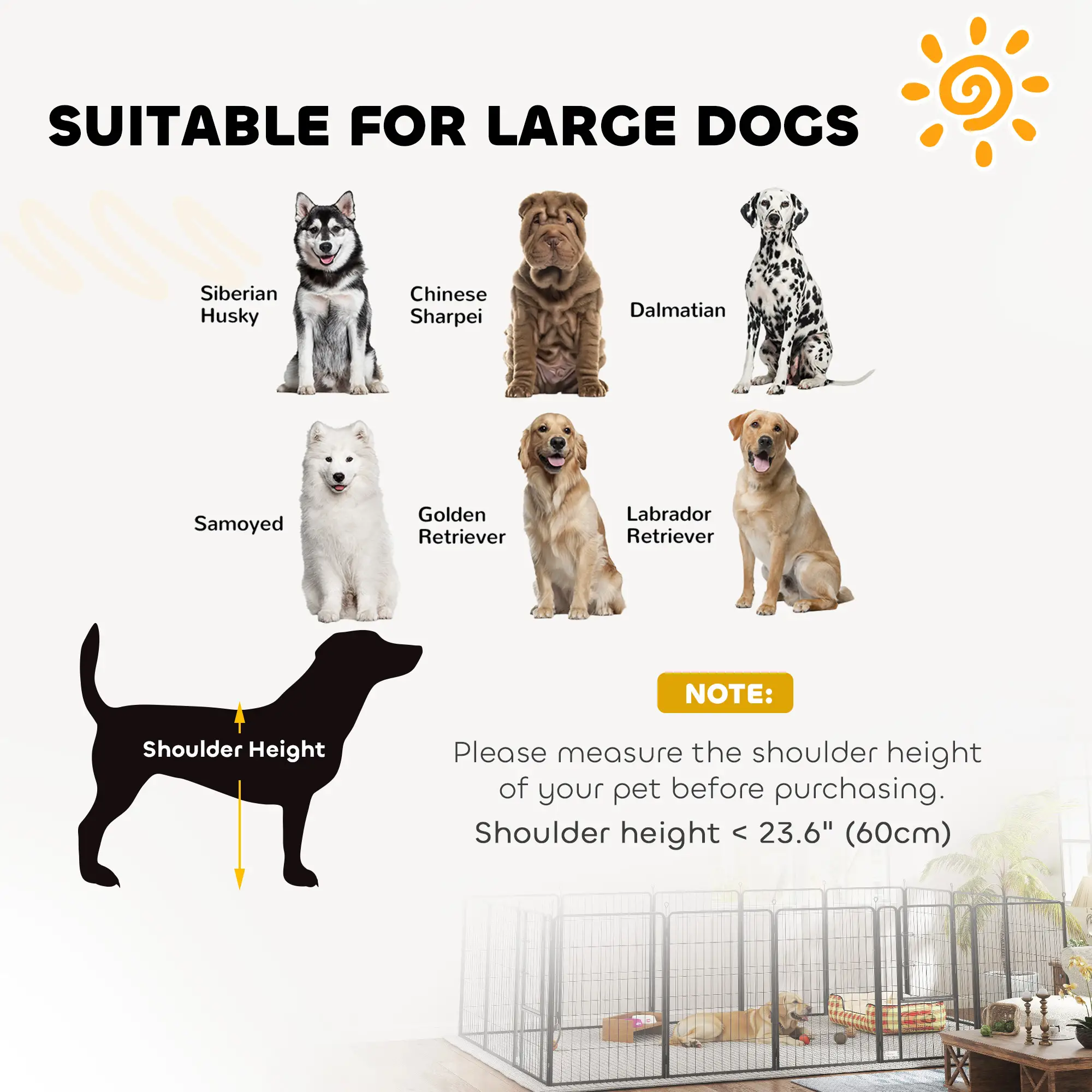 16 Panels Dog Playpen, 39" Height, Portable DIY, For Large Dogs - Image 9