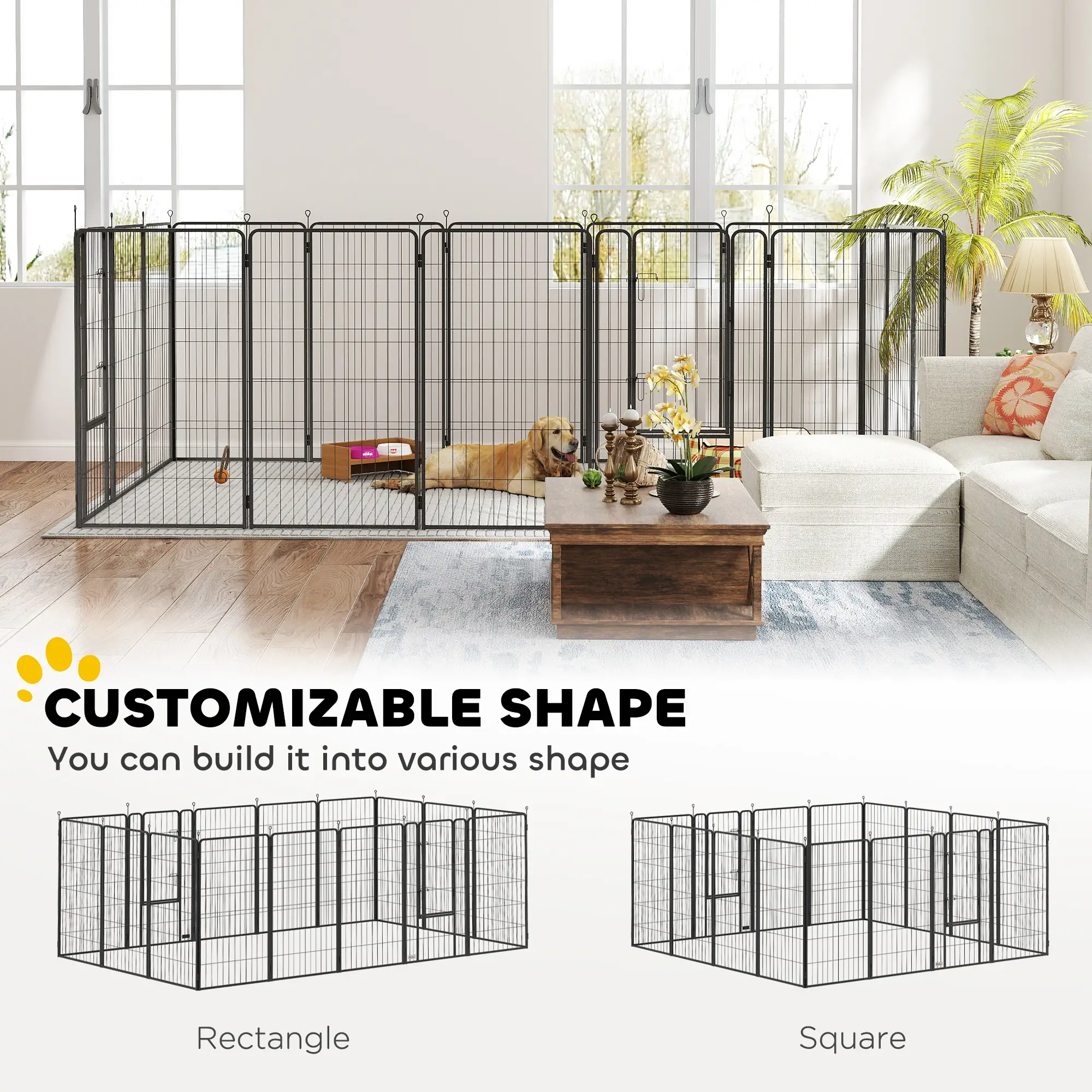 16 Panels Dog Playpen, Portable, for Large Dogs, 47" Height - Image 5