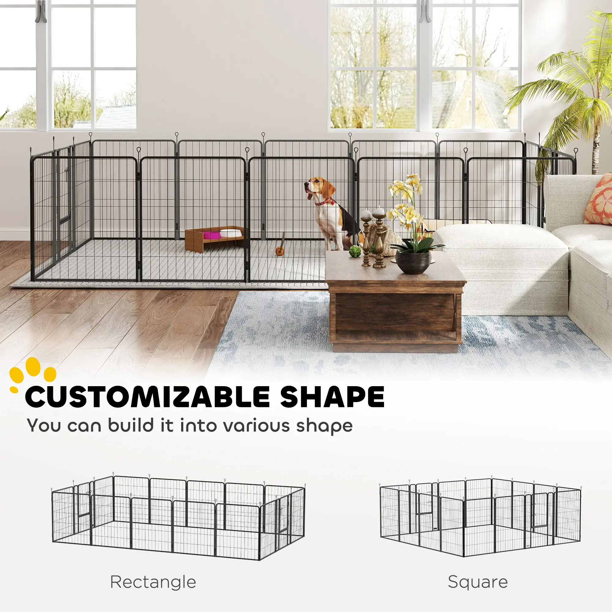 16 Panels Dog Playpen, Portable, for Medium Dogs, 31.5" H - Image 5
