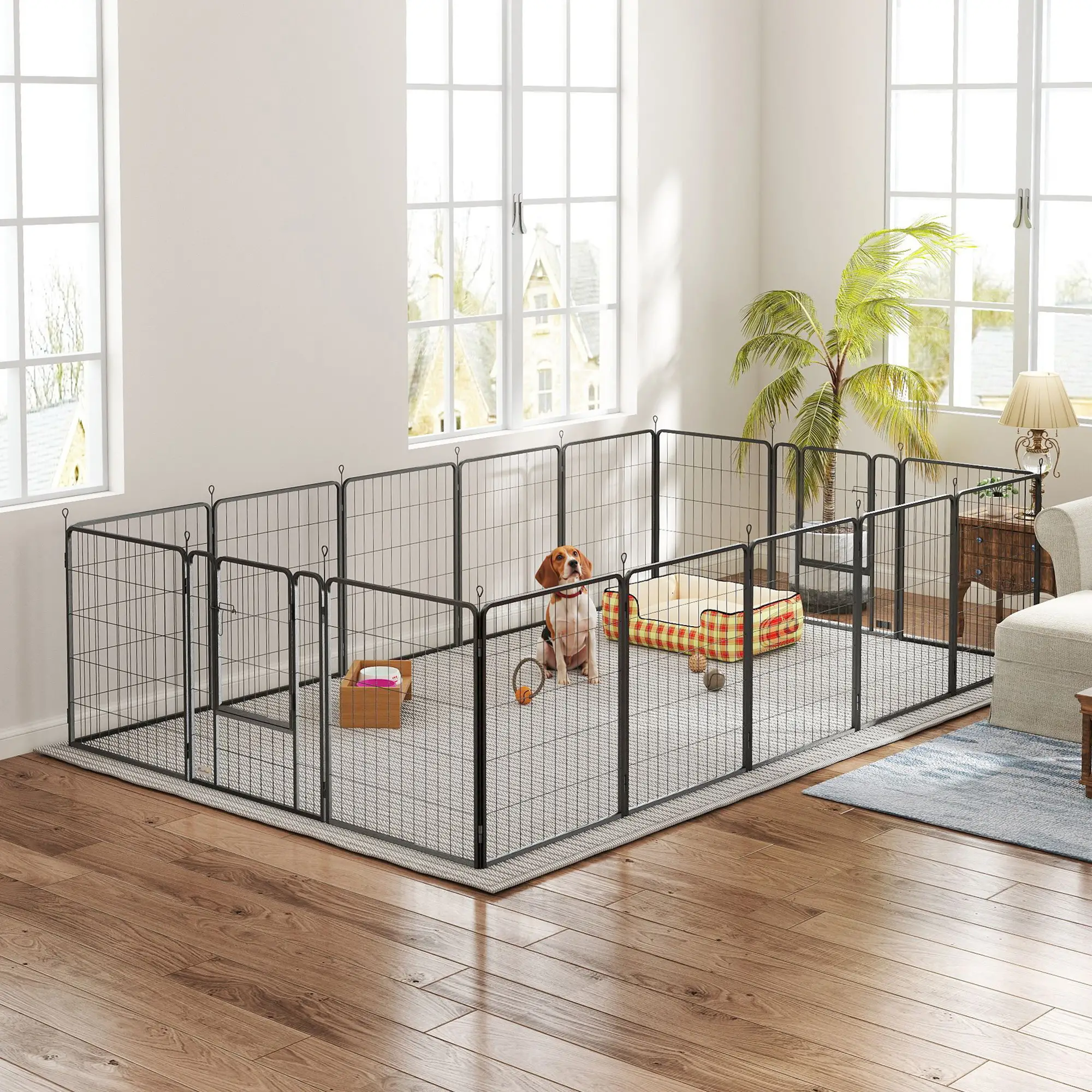 16 Panels Dog Playpen, Portable, for Medium Dogs, 31.5" H - Image 8