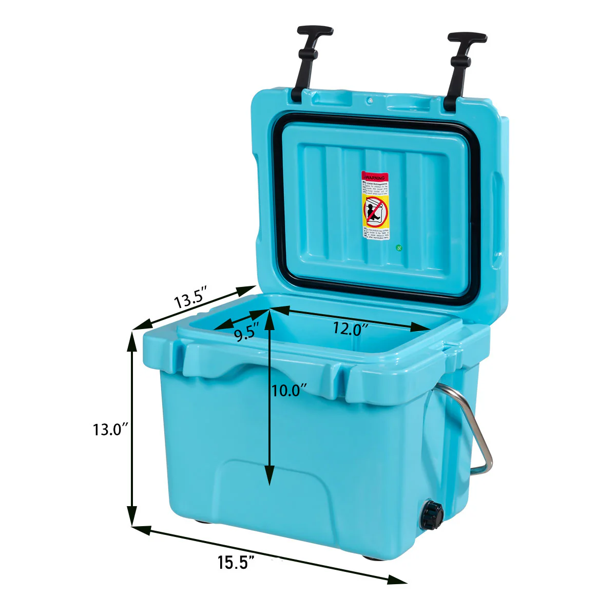 16 Quart Portable Insulated Ice Cooler, 24-Can Capacity, Blue - Image 4