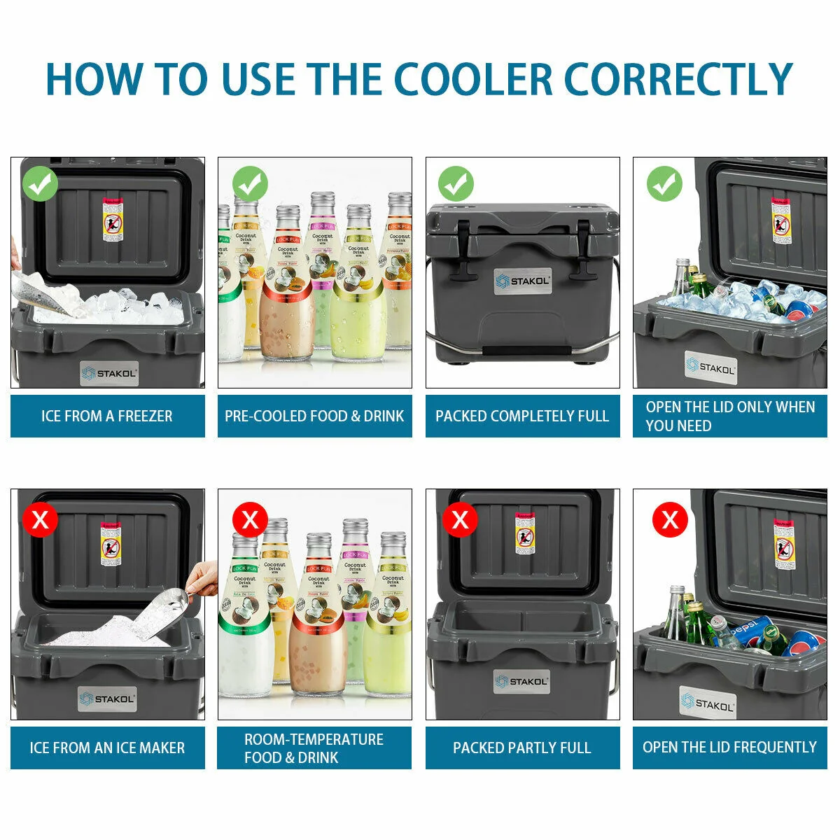 16 Quart Portable Insulated Ice Cooler, 24-Can Capacity, Gray - Image 10