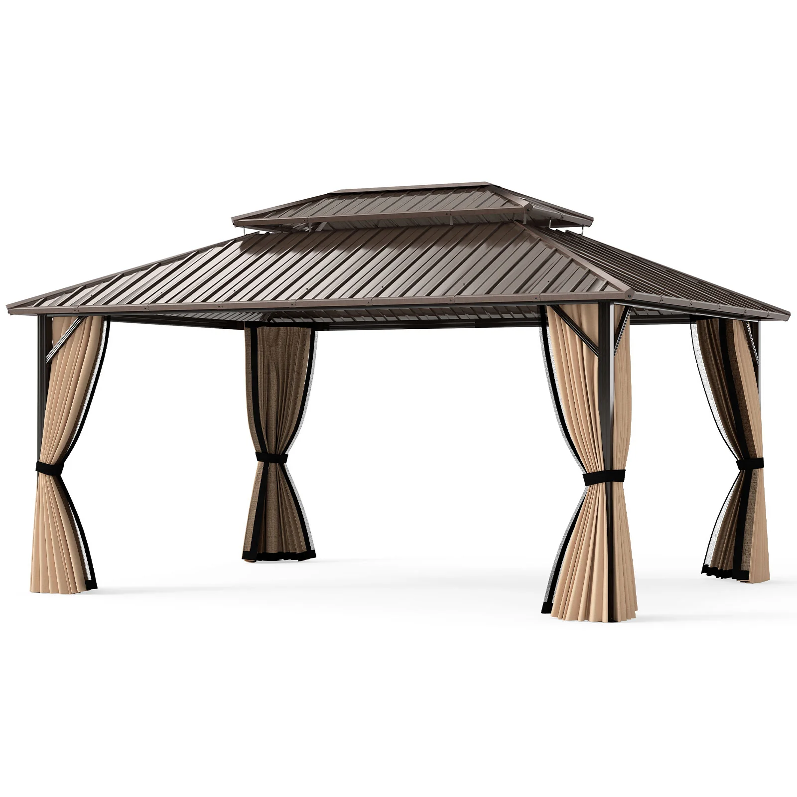 16 x 12 FT Hardtop Gazebo, Outdoor Pergola For Patio Garden - Image 4