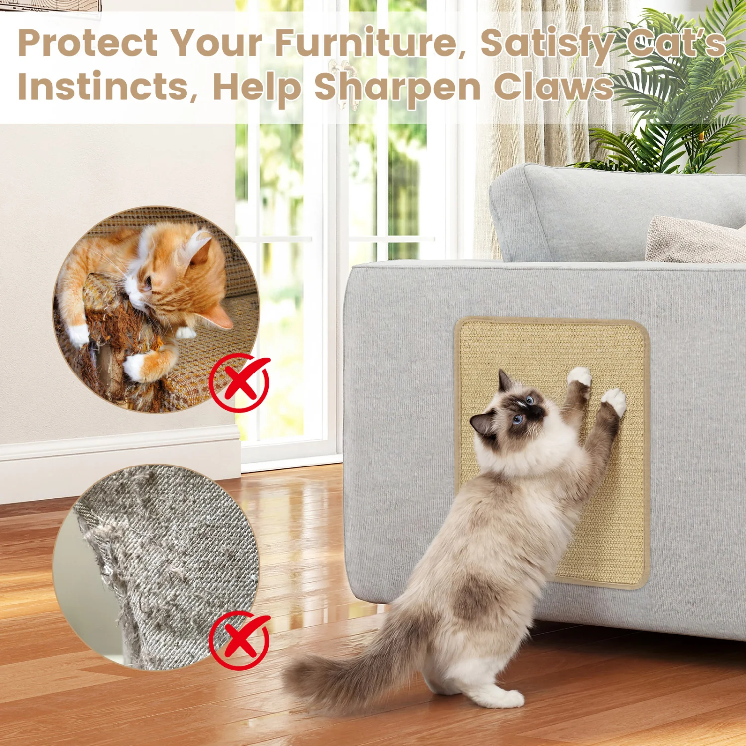 16 x 12 Inch 6-Piece Cat Scratcher Mat Set - Image 9