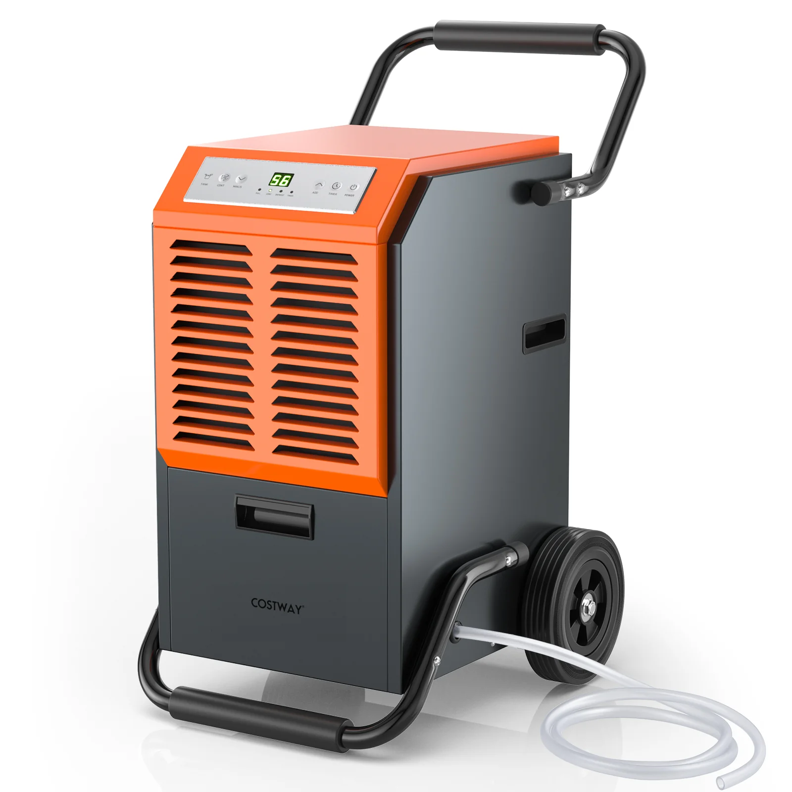 163 Pints Commercial Dehumidifier, With Drain Hose And Timer, Gray - Image 4