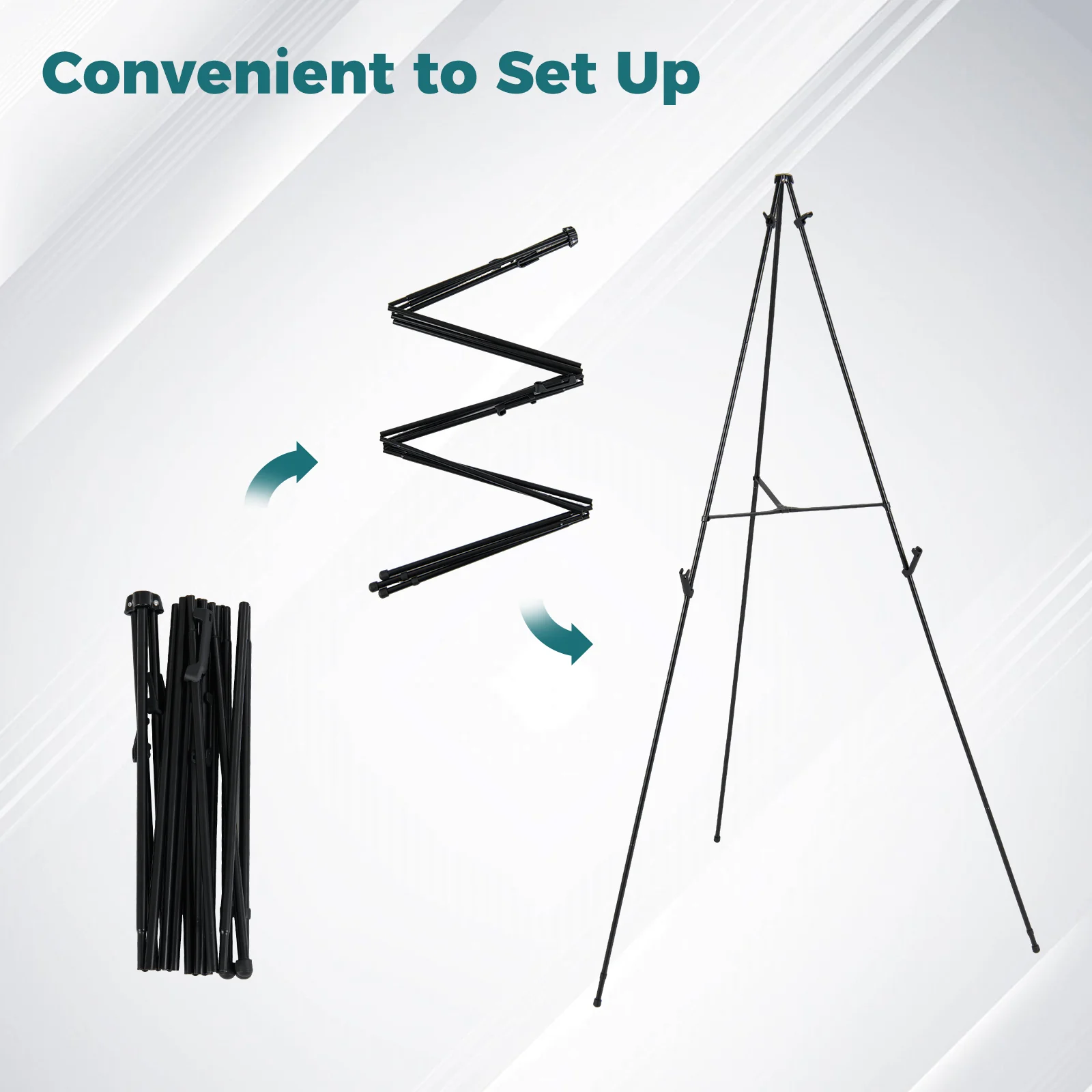 166 CM Metal Easel Stand Set, 6-Pack, Black - Image 7