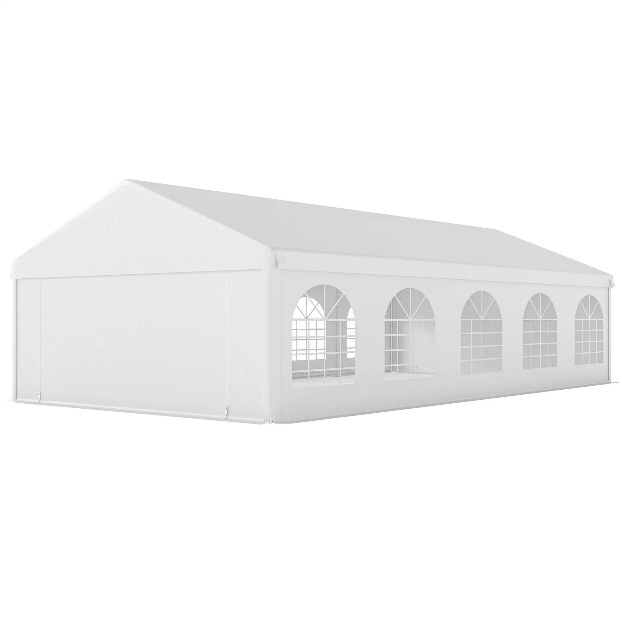 16'x32' Heavy Duty Party Tent, Portable Garage Canopy, White