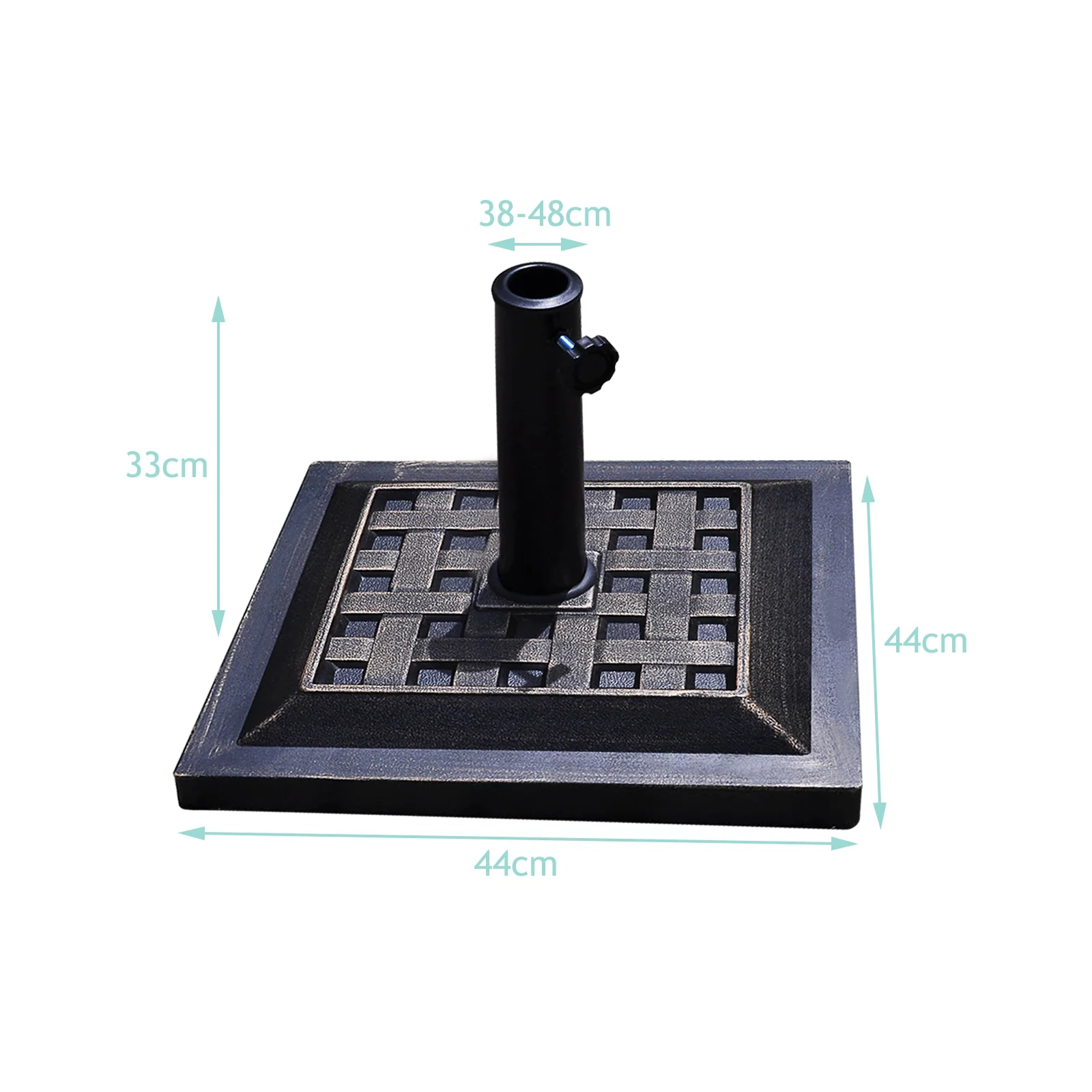 17.5 Inch Heavy Duty Square Umbrella Base, 30 lbs, Bronze - Image 6