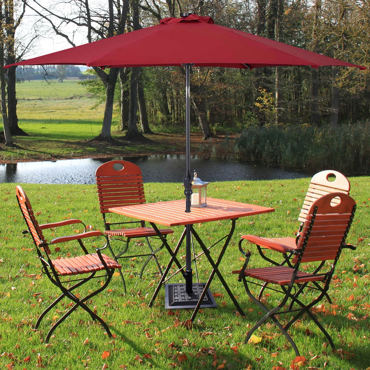 17.5 Inch Heavy Duty Square Umbrella Base, 30 lbs, Bronze - Image 7