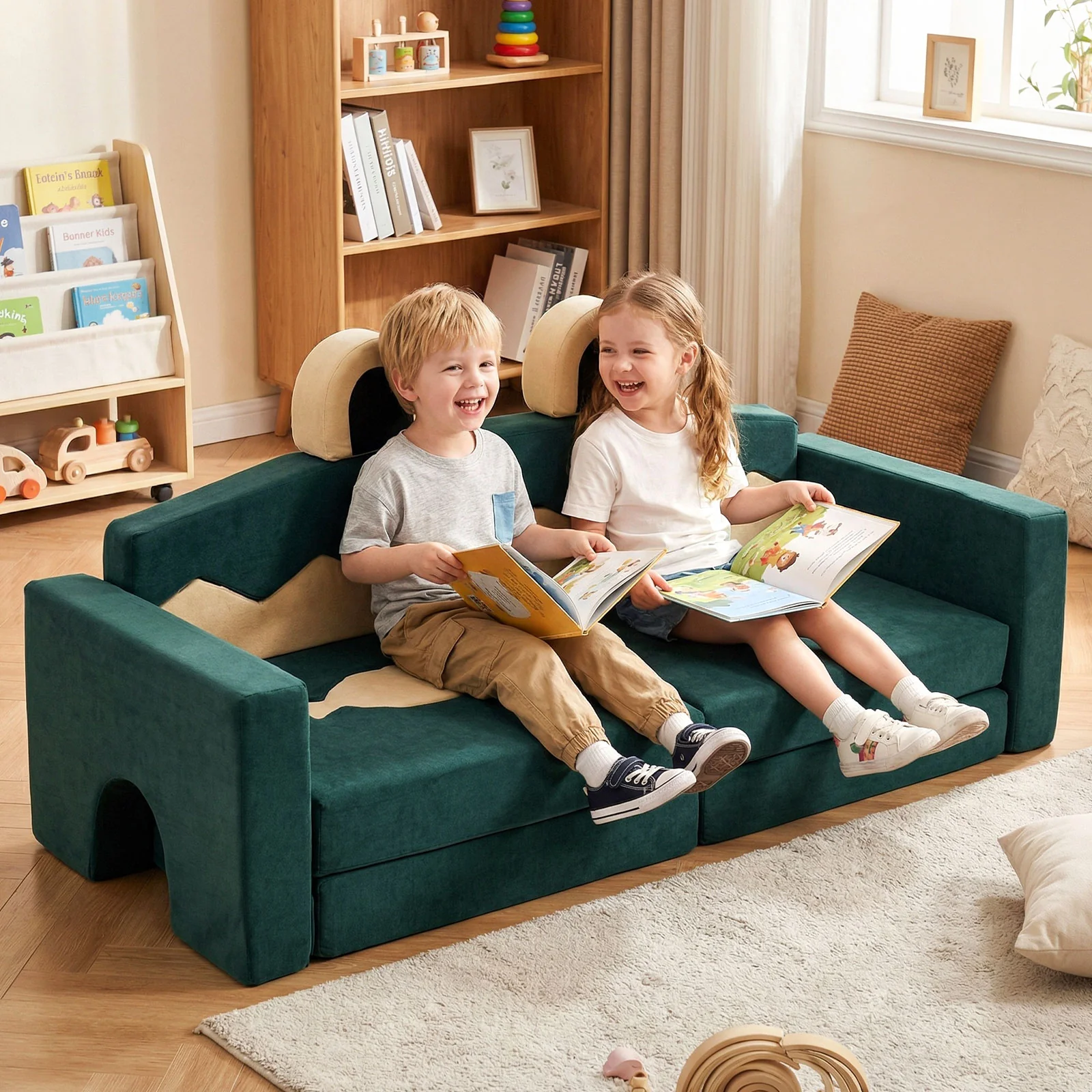 17 Pieces Modular Kids Play Couch for Inspiring Creativity - Image 2