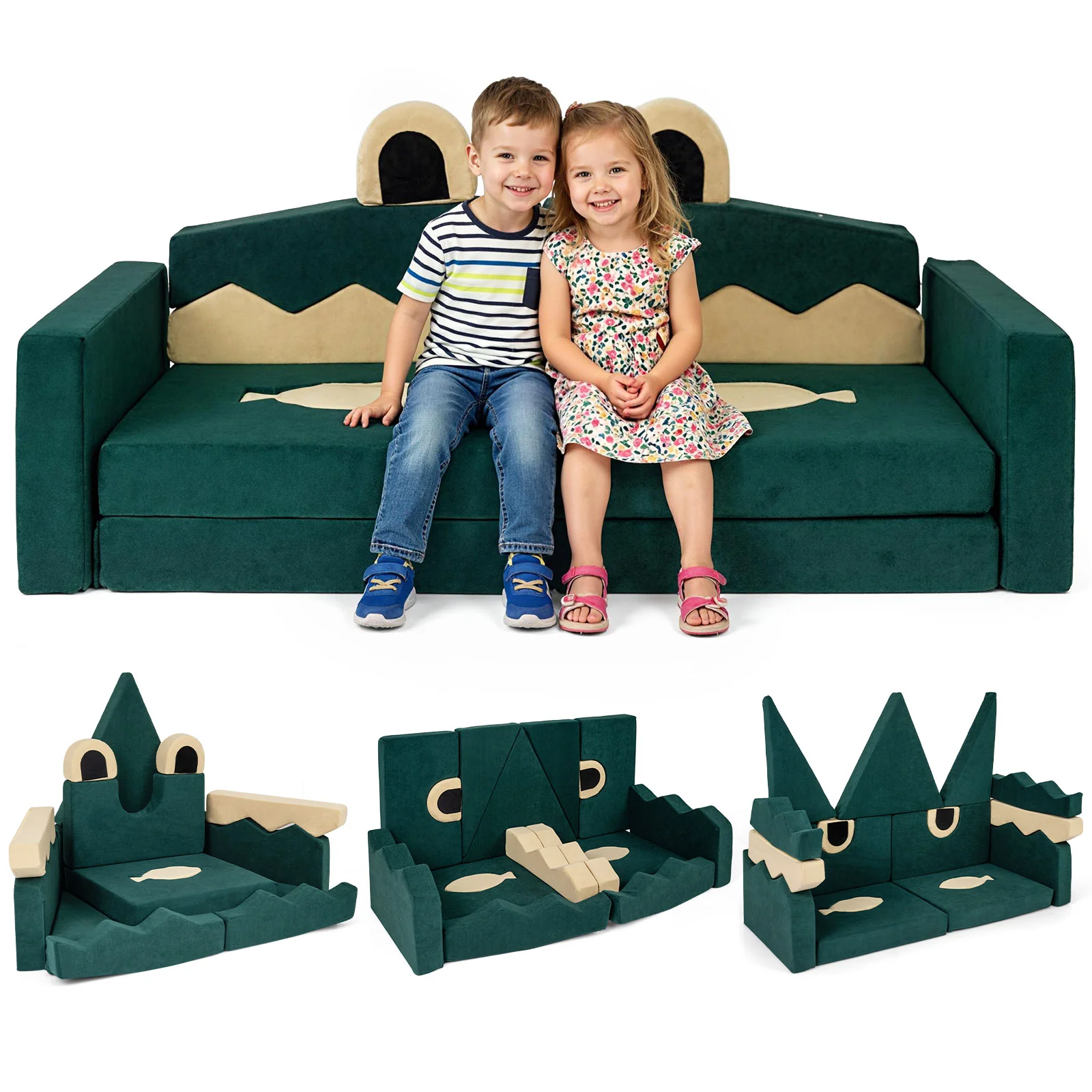 17 Pieces Modular Kids Play Couch for Inspiring Creativity - Image 5