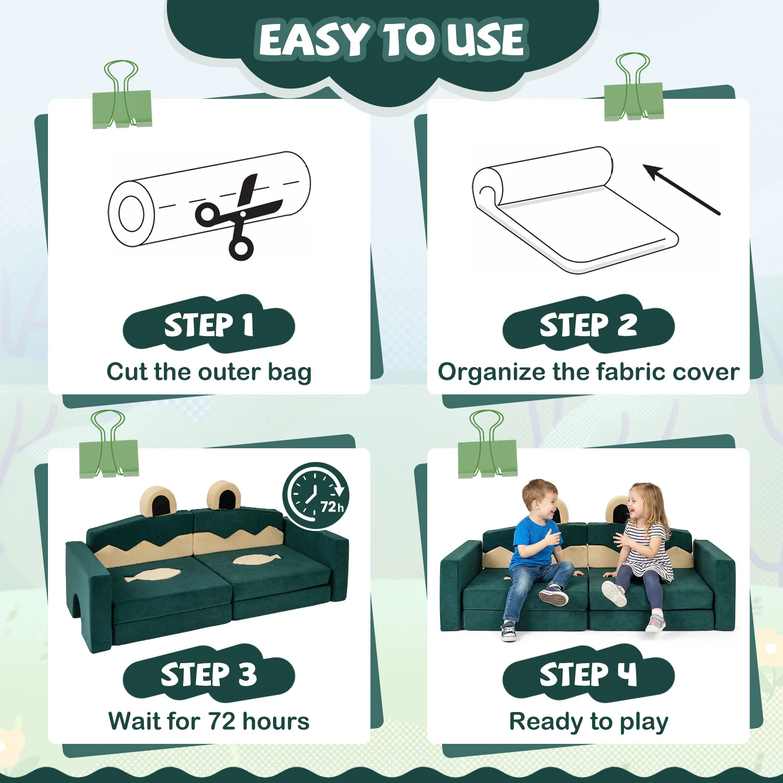 17 Pieces Modular Kids Play Couch for Inspiring Creativity - Image 8