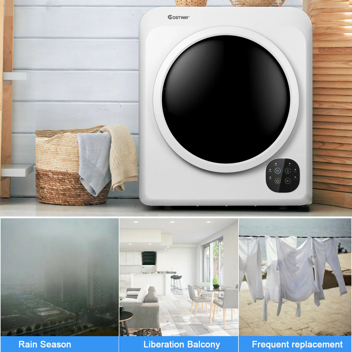 1700W Portable Electric Tumble Dryer, Steel Tub - Image 6
