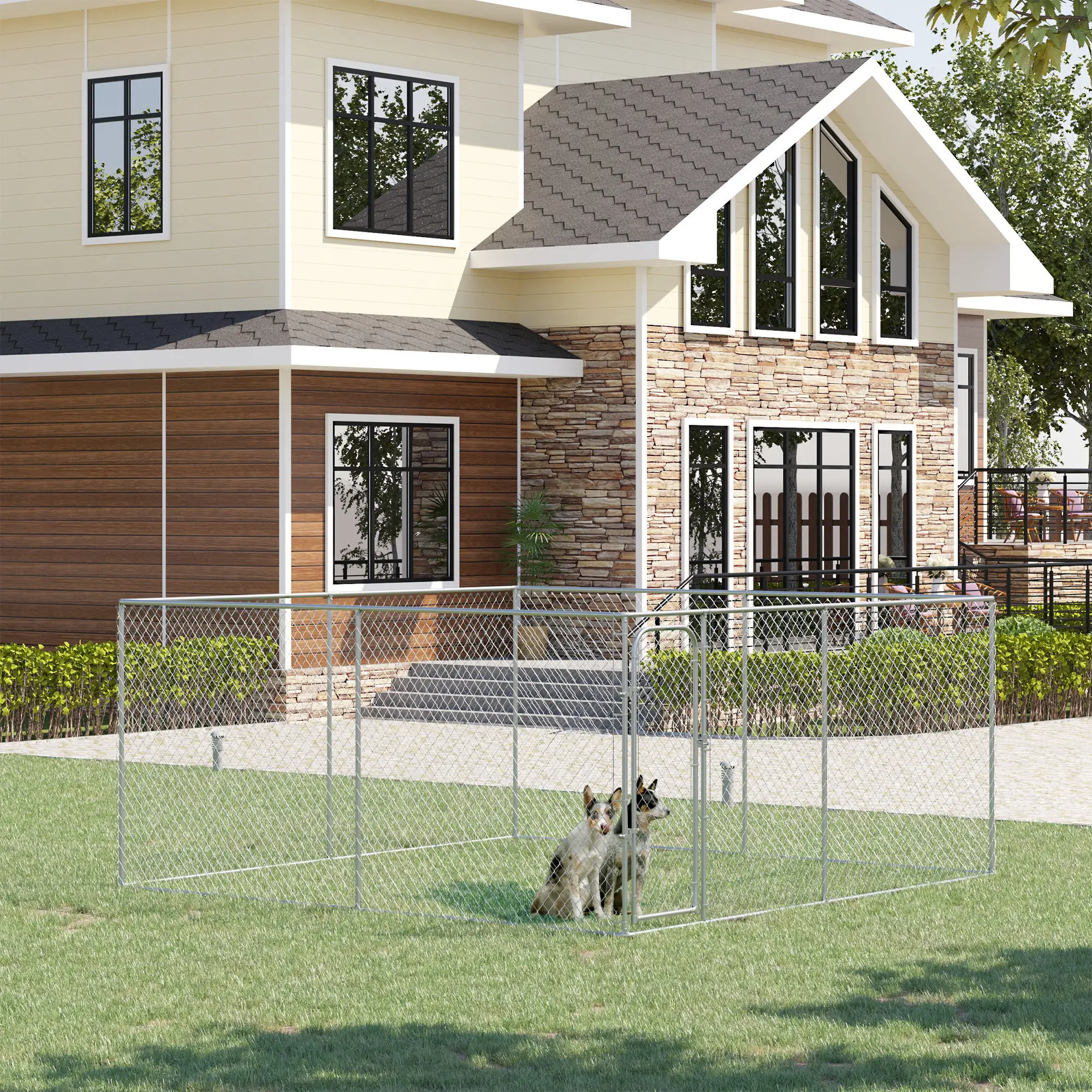 172.2 Sq. Ft. Dog Playpen, Galvanized Steel Frame, 13' L x 13' W x 5.9' H - Image 2