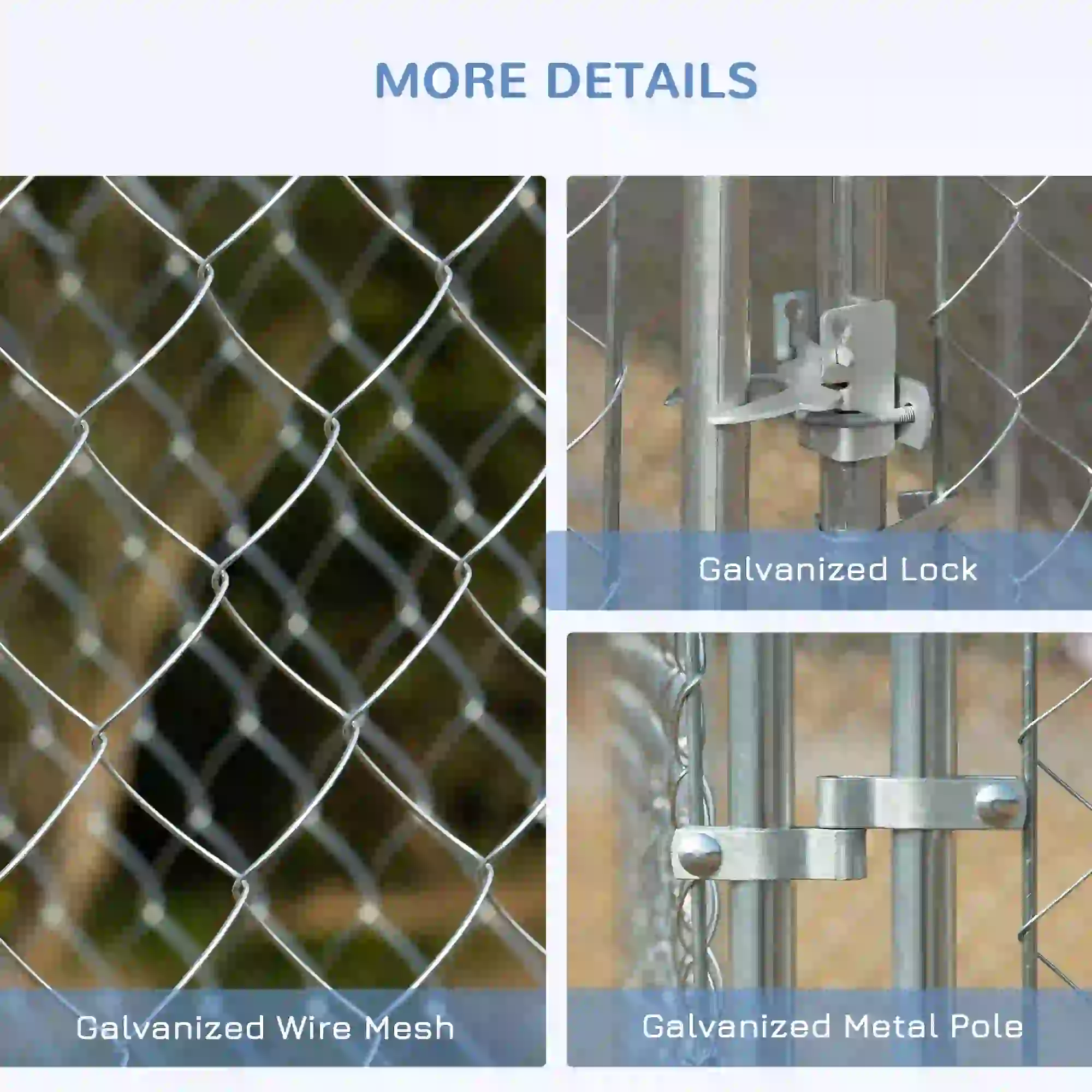 172.2 Sq. Ft. Dog Playpen, Galvanized Steel Frame, 13' L x 13' W x 5.9' H - Image 5