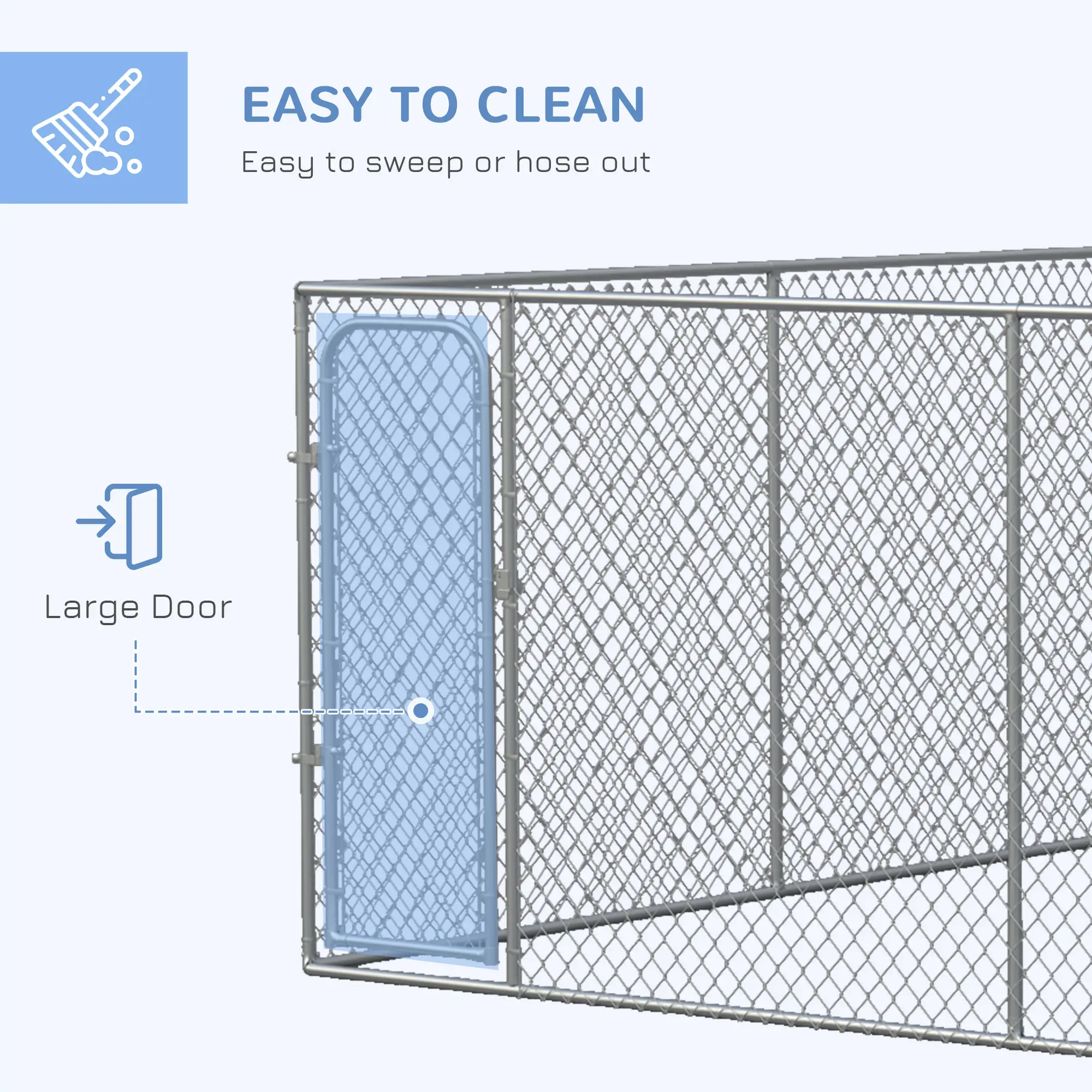 172.2 Sq. Ft. Dog Playpen, Galvanized Steel Frame, 13' L x 13' W x 5.9' H - Image 6