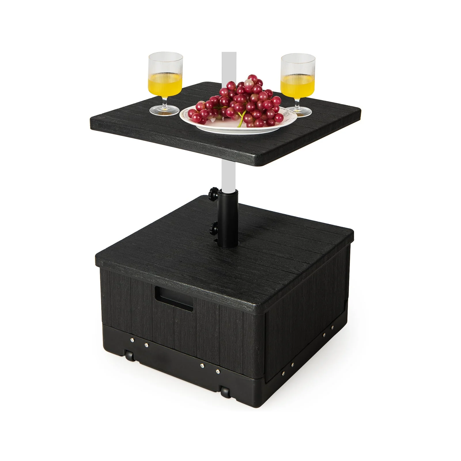 175 LBS Outdoor Fillable Umbrella Base With Table Tray, Black - Image 4