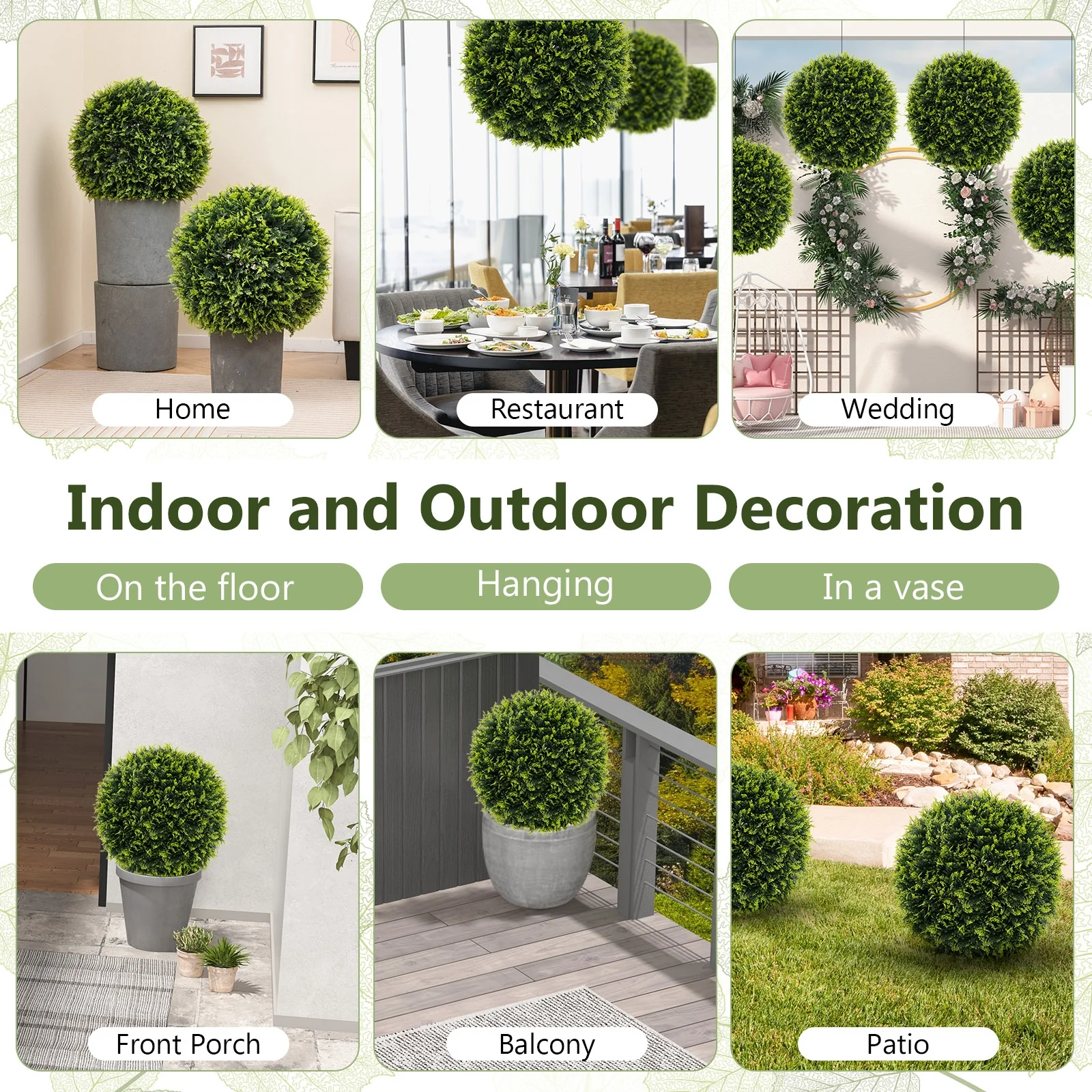 18/22 Inch Faux Decorative Balls, Indoor Outdoor, Patio Garden - Image 10