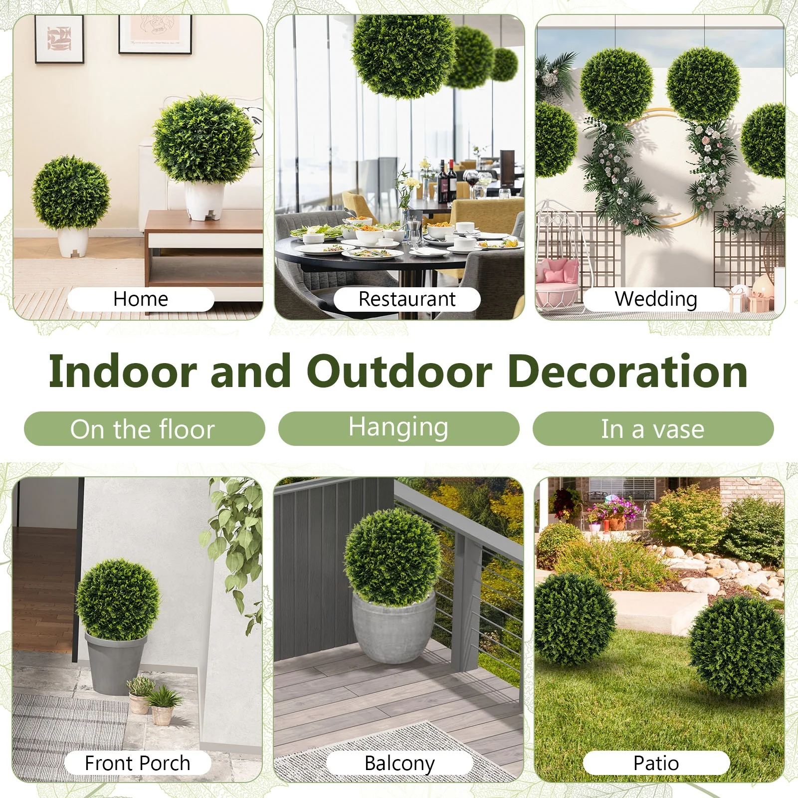 18/22 Inch Faux Decorative Balls, Indoor Outdoor Patio Garden - Image 10