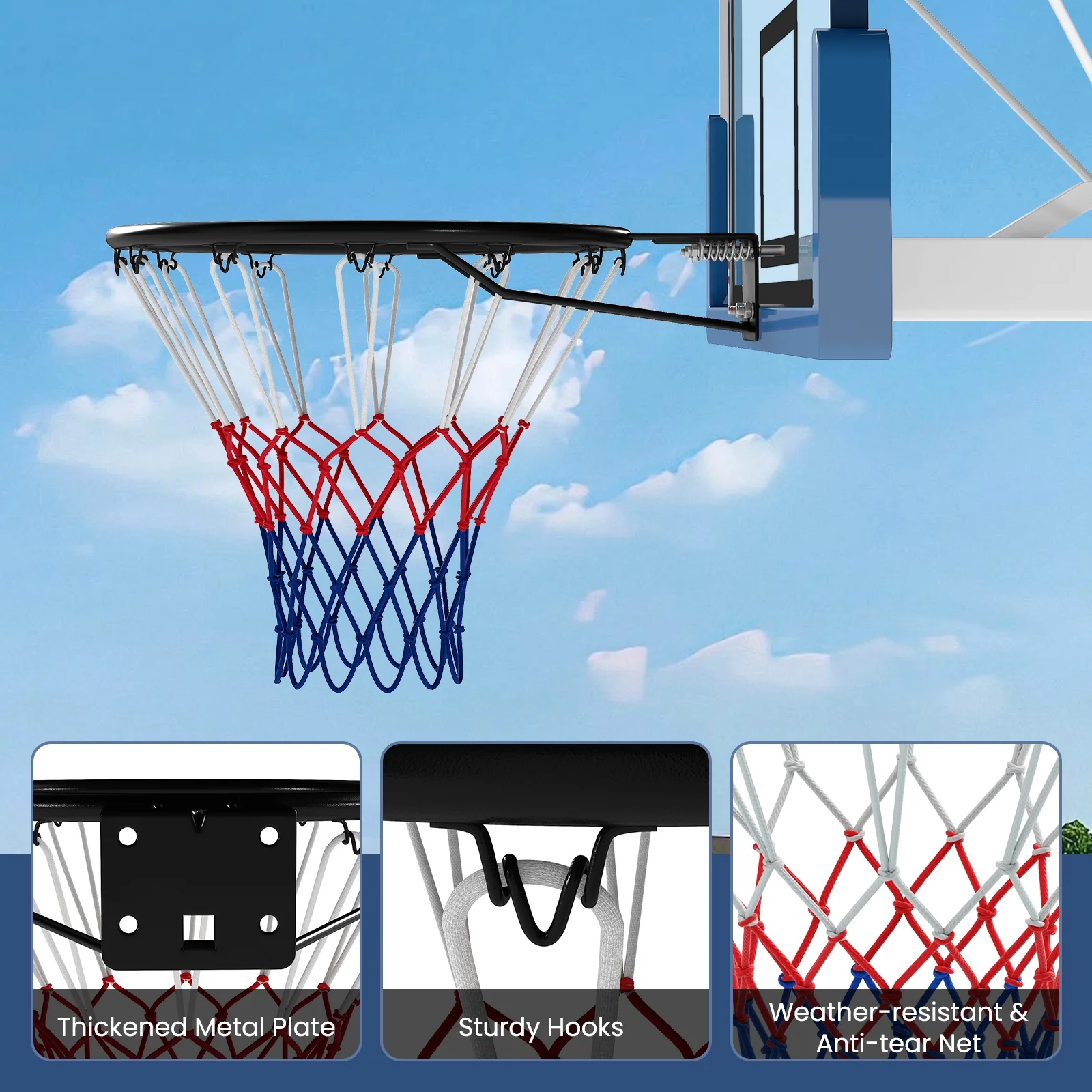 18" Basketball Rim, Wall Mounted Heavy Duty, Black - Image 10