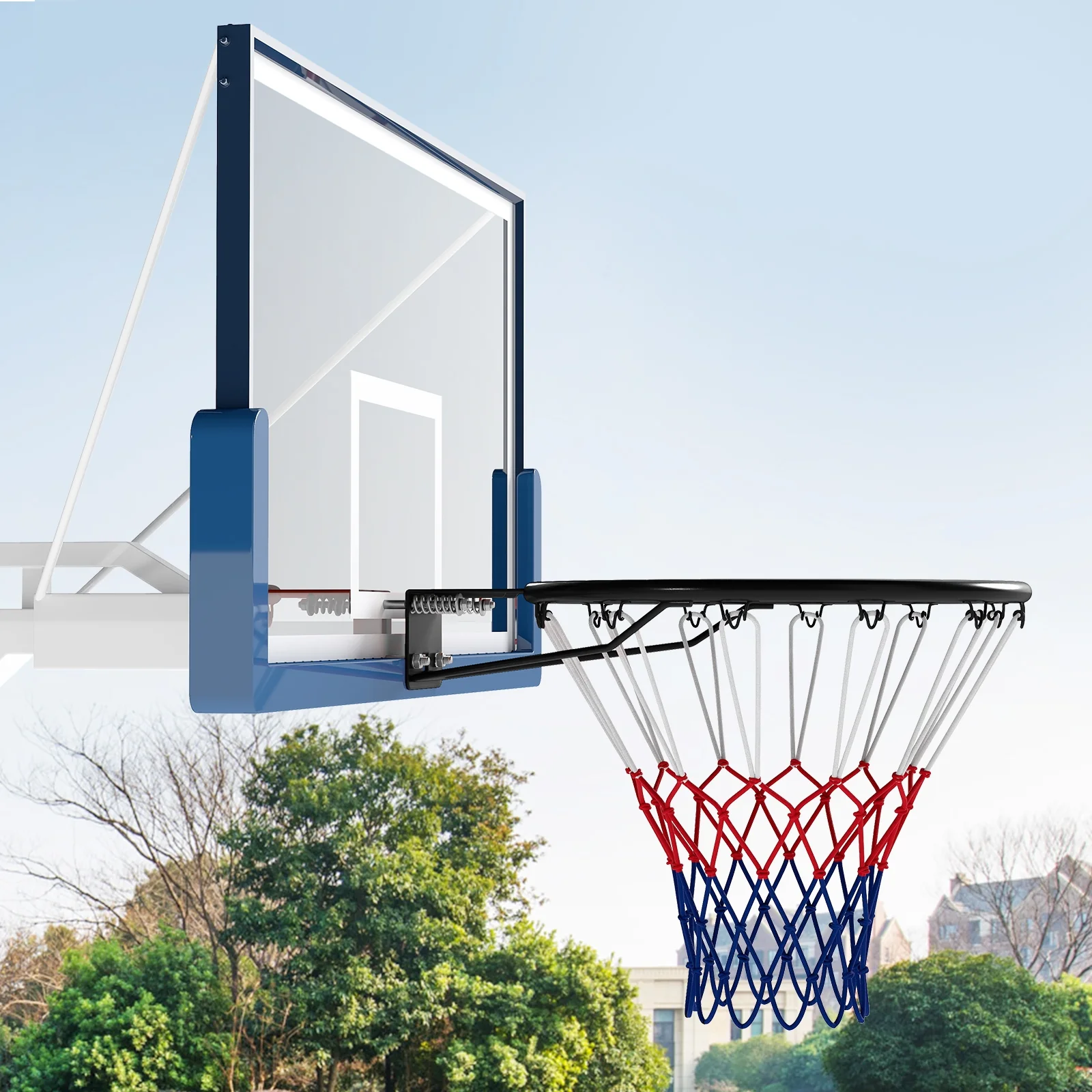 18" Basketball Rim, Wall Mounted Heavy Duty, Black - Image 2