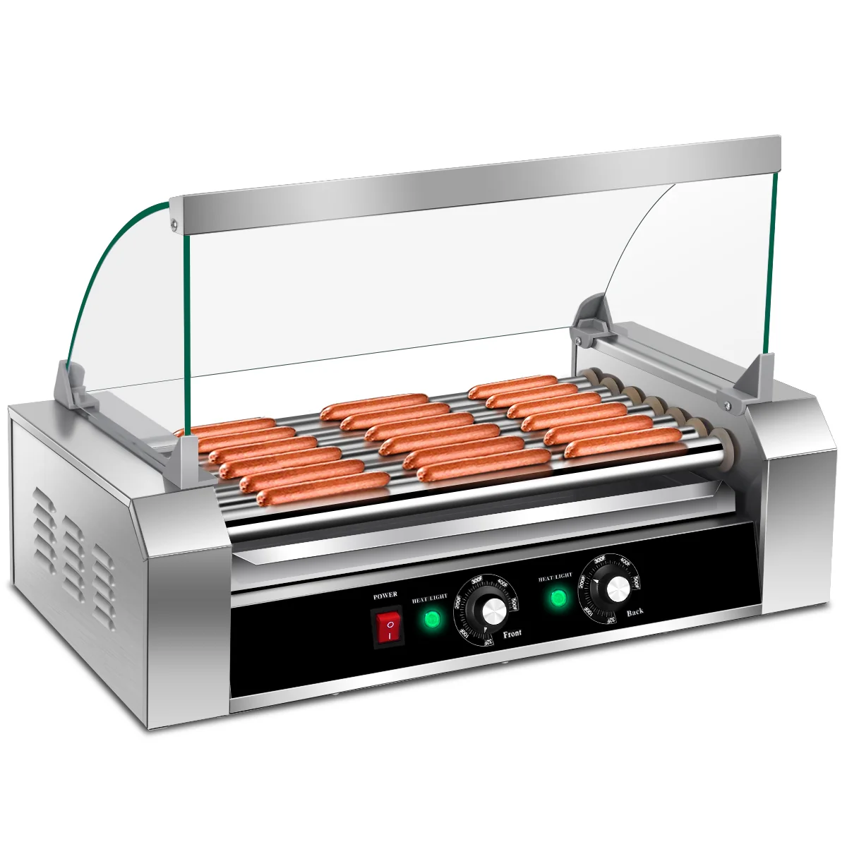 18 Hot Dog 7 Roller Grill Commercial Cooker, Silver - Image 7