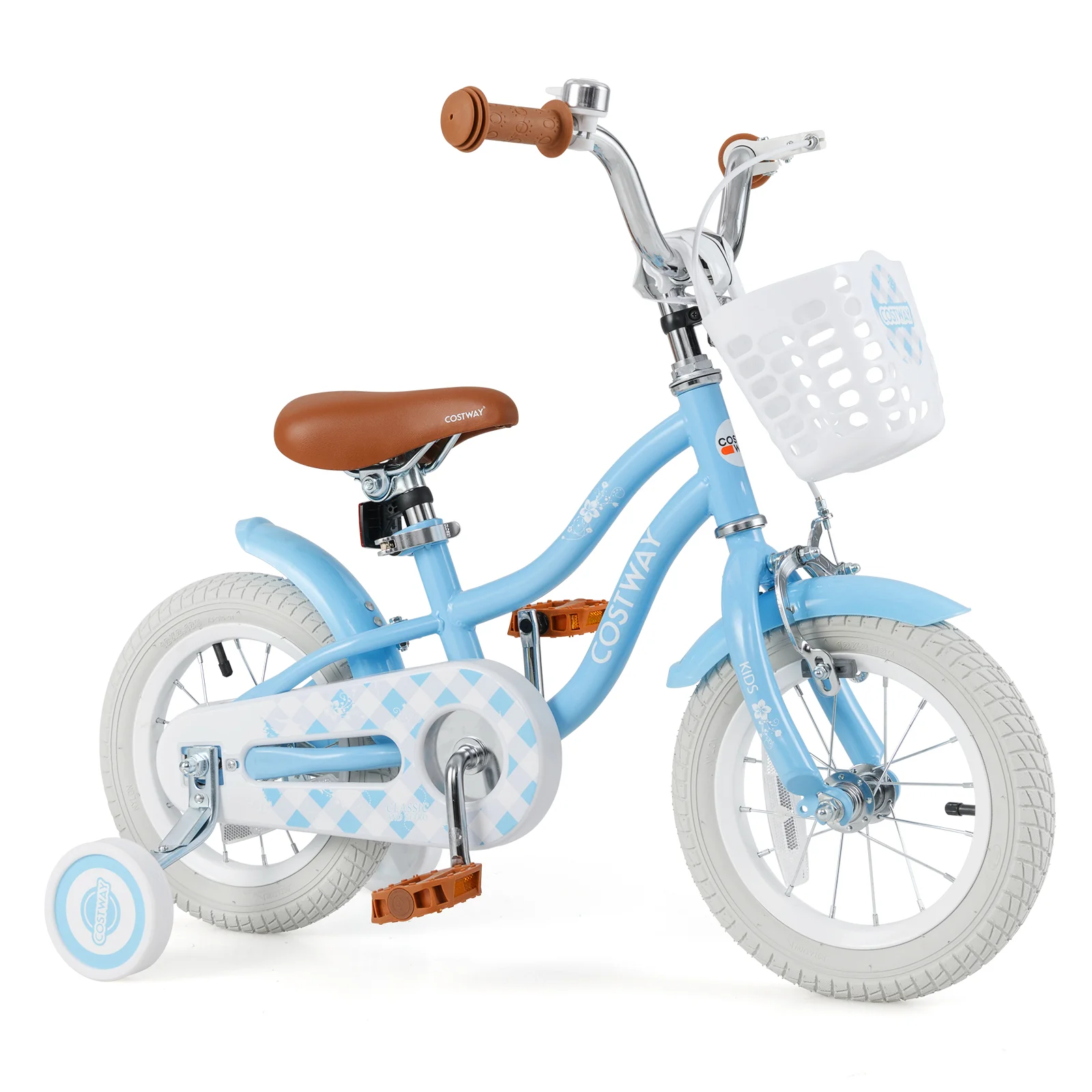18 Inch Kids Bike, Adjustable Handlebar And Seat, Light Blue - Image 4