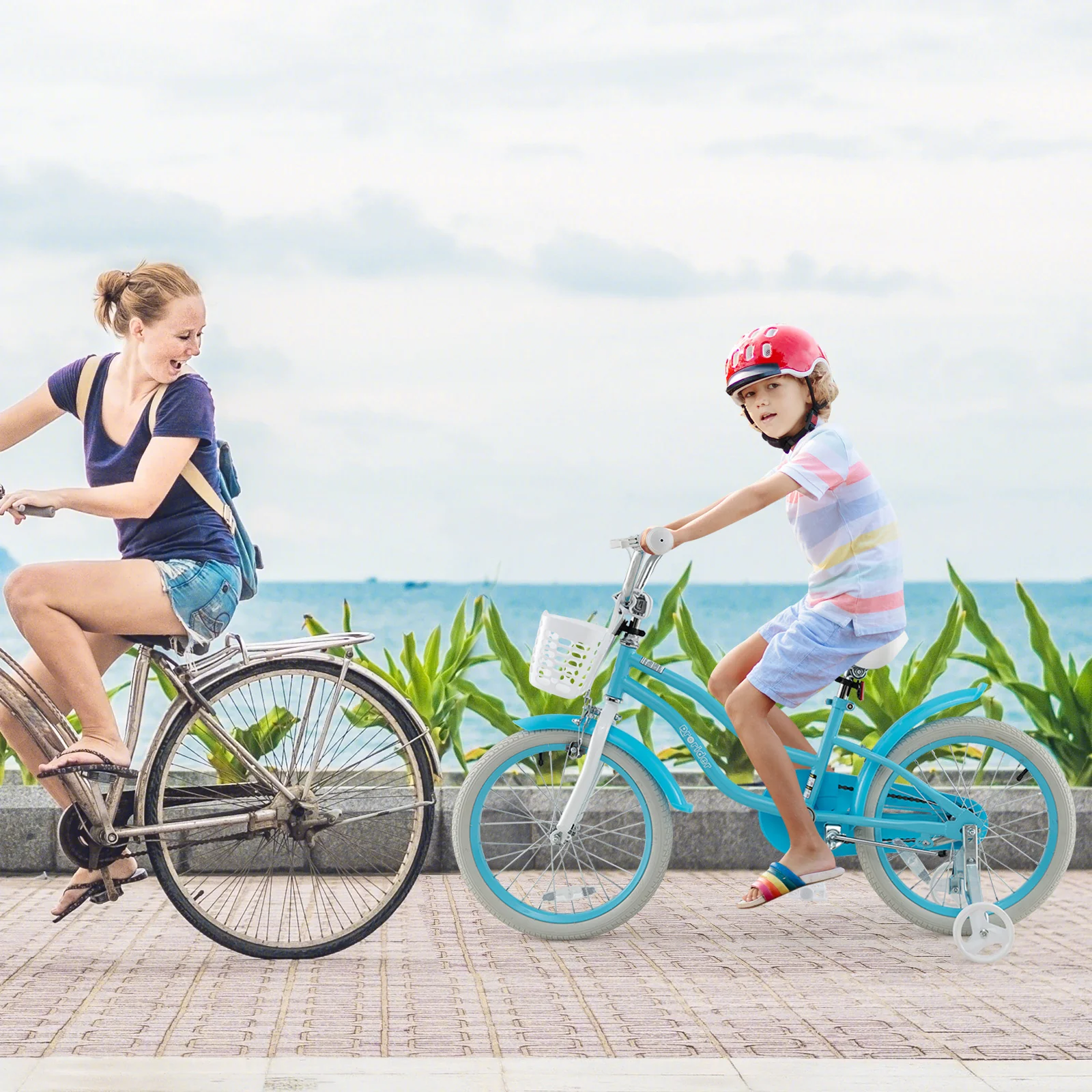 18 Inch Kids Bike, Dual Brakes, Adjustable Seat, Blue - Image 3