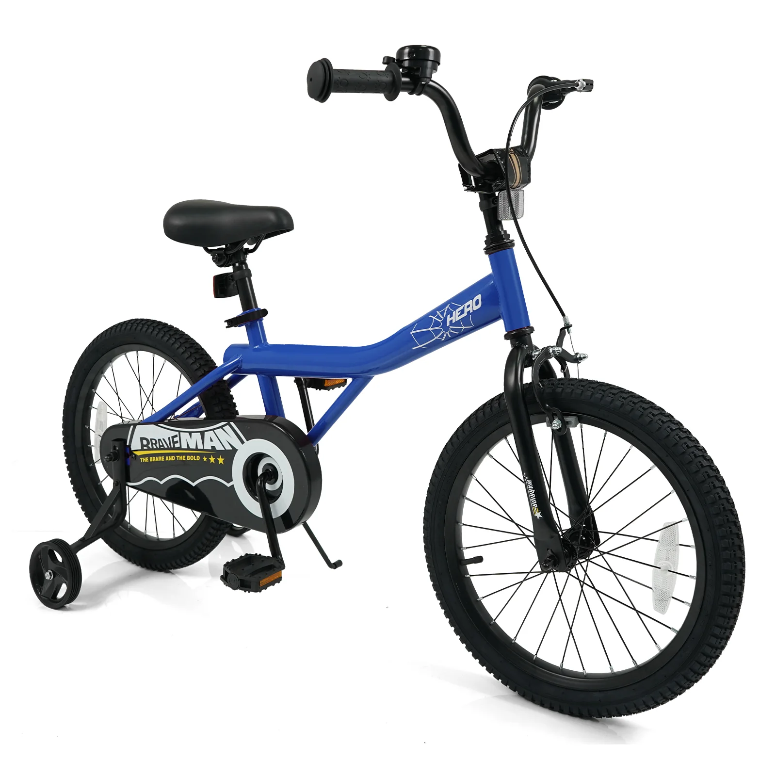 18-Inch Kids Bike, Removable Training Wheels, Navy