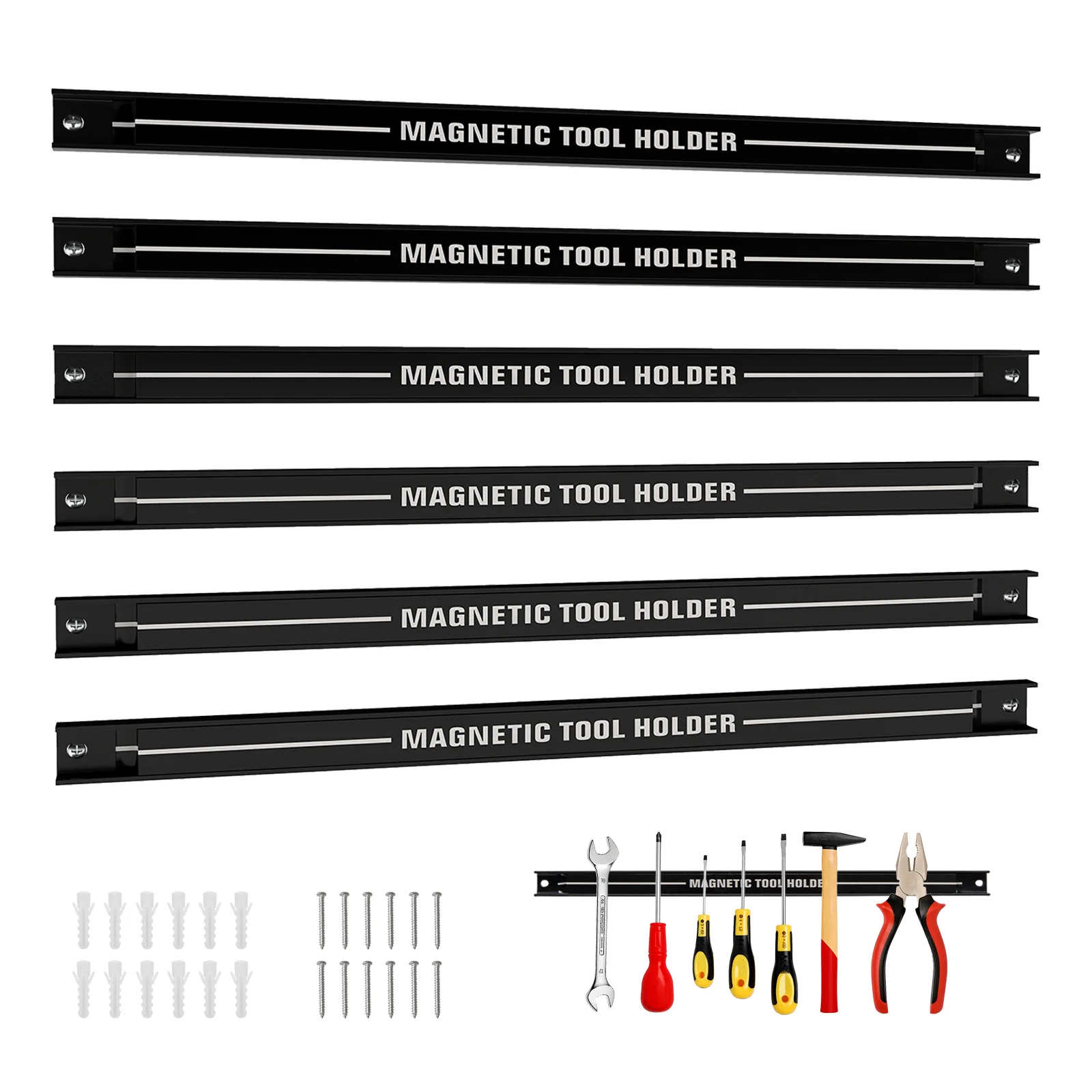 18 Inch Magnetic Tool Holder Strip, Black