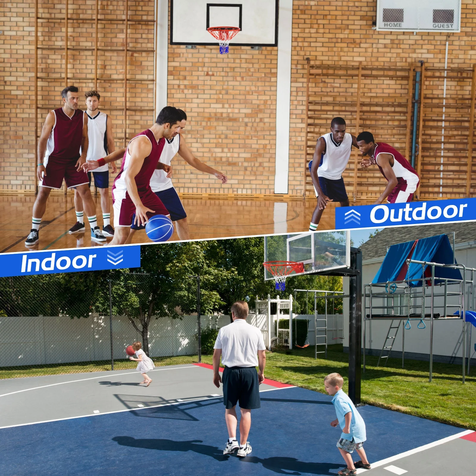 18 Inch Wall Mounted Basketball Hoop, Red - Image 10