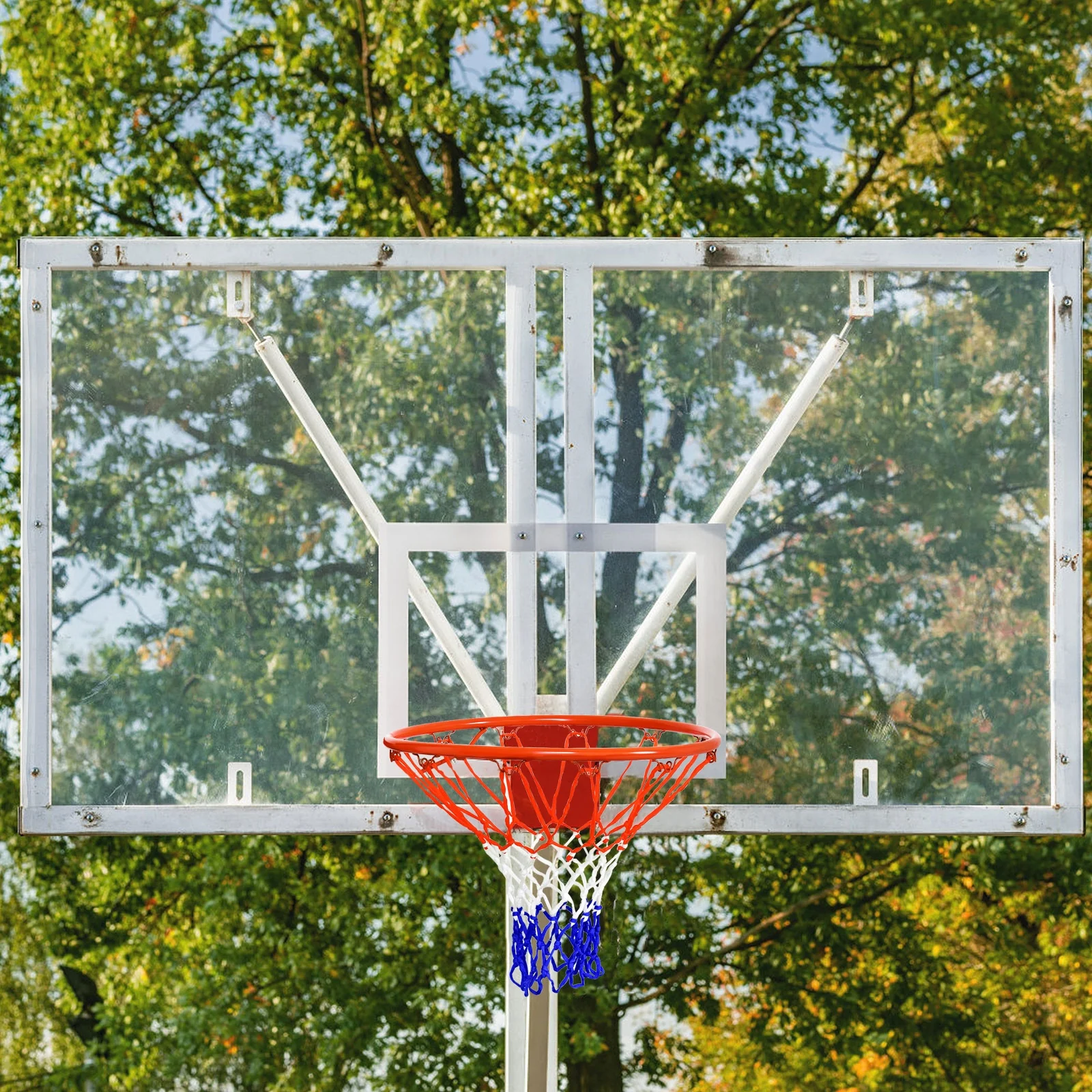 18 Inch Wall Mounted Basketball Hoop, Red - Image 2