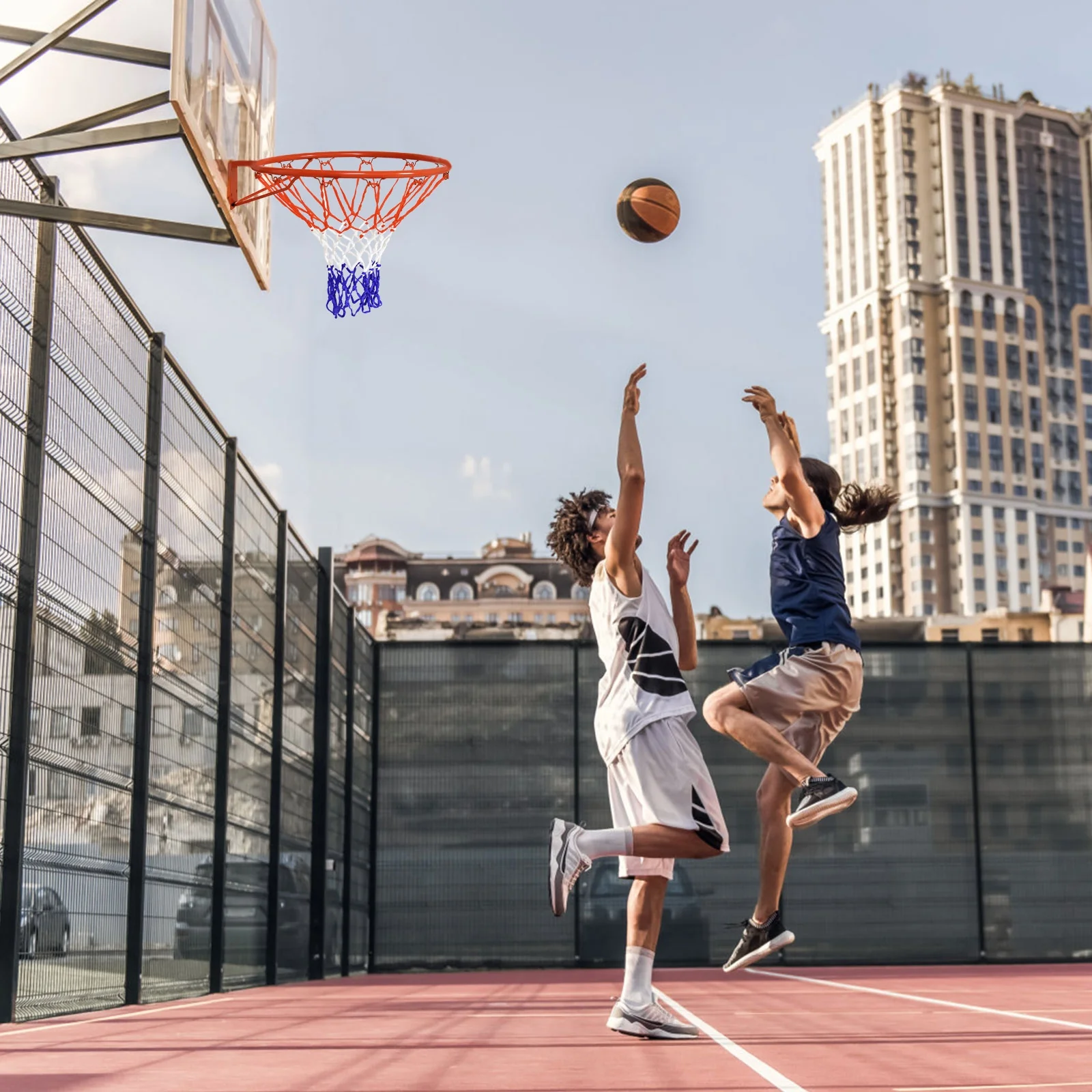 18 Inch Wall Mounted Basketball Hoop, Red - Image 3
