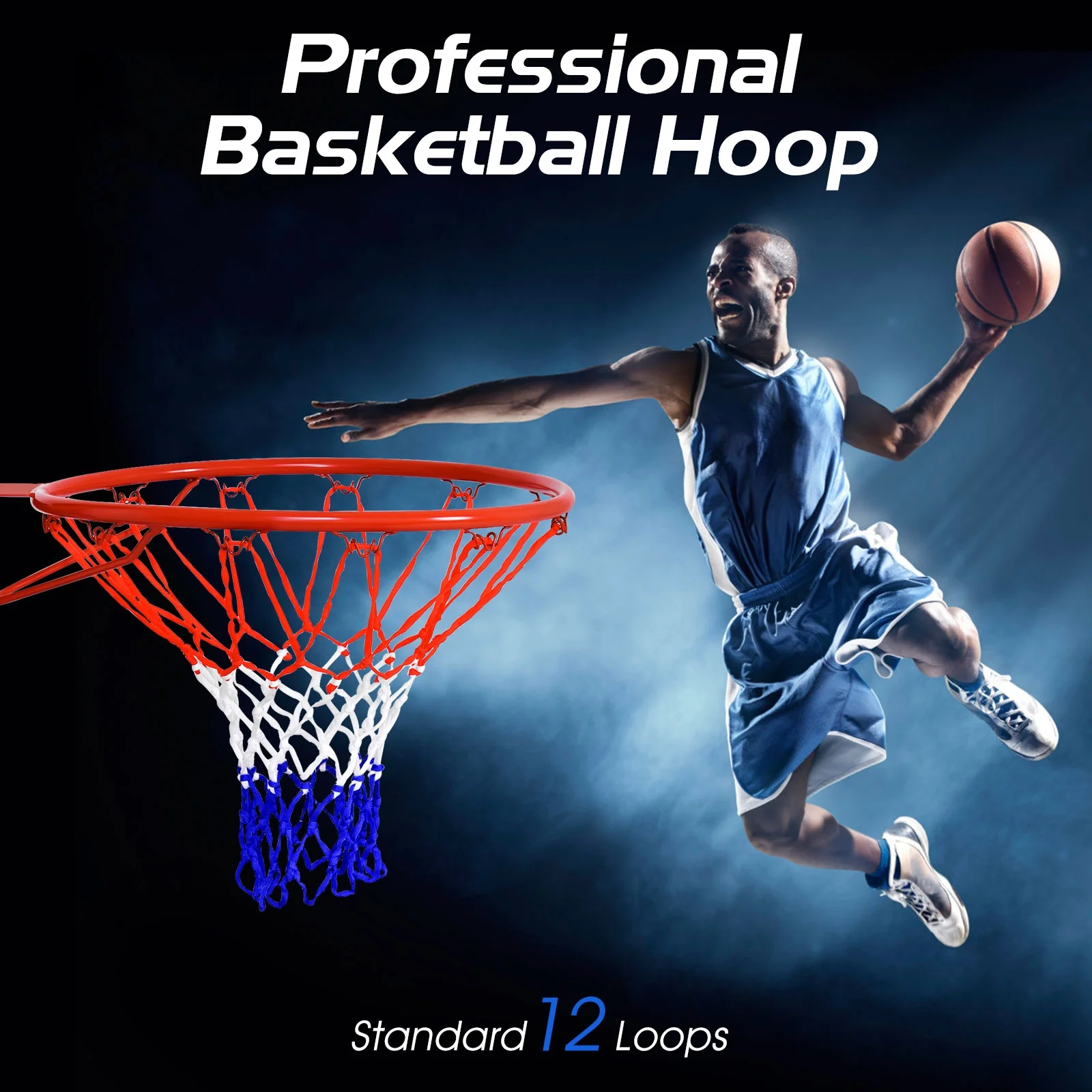 18 Inch Wall Mounted Basketball Hoop, Red - Image 8