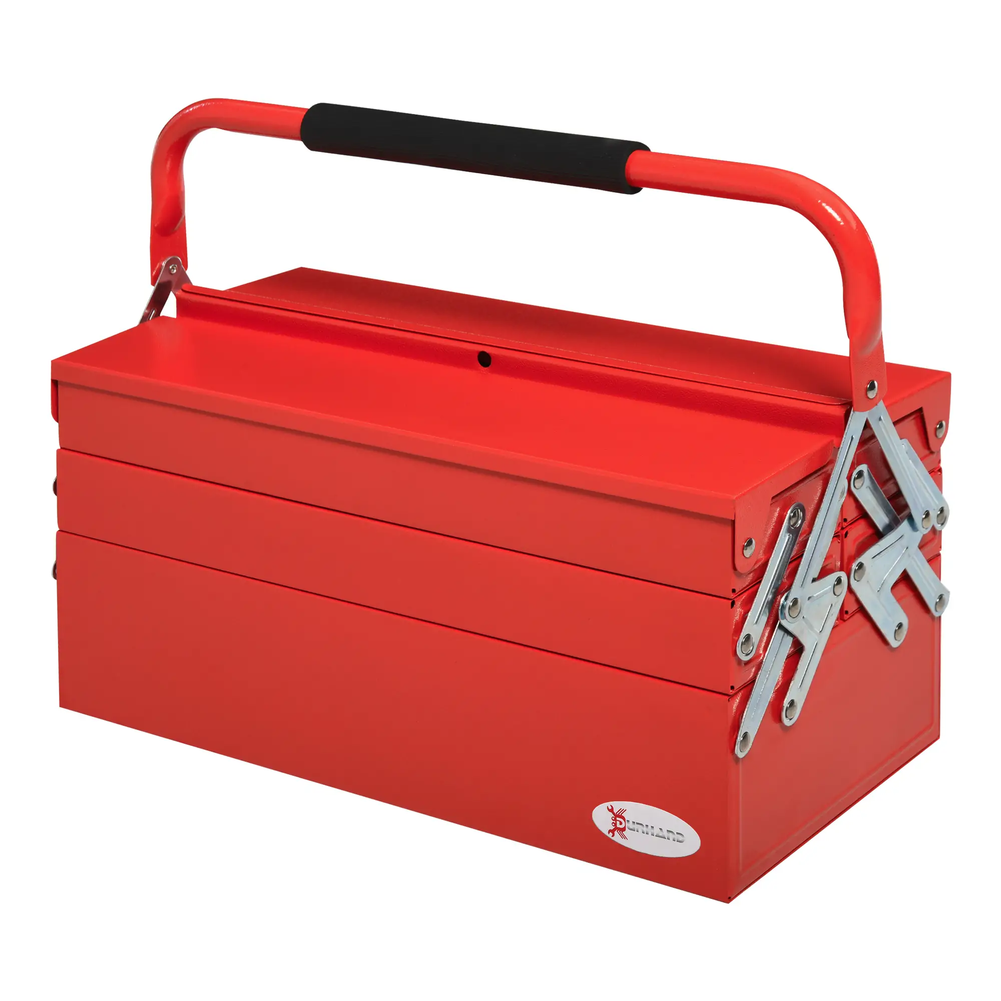 18 Inches Metal Tool Box, 5-Tray Cantilever Steel Chest, Red - Image 11