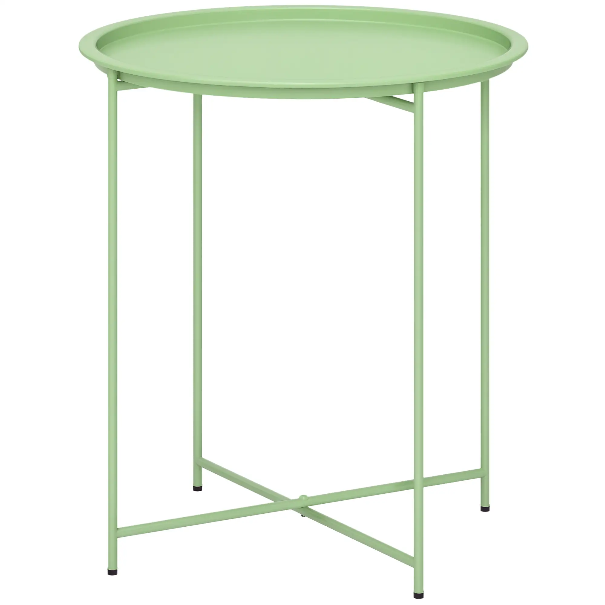 18" Outdoor Side Table, Removable Tray, Folding Legs, Green - Image 11